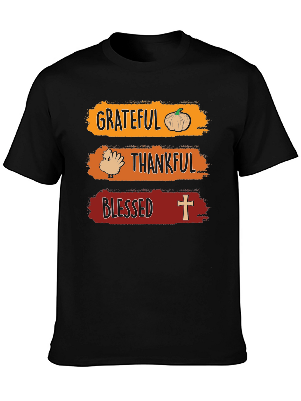 Grateful Thankful Blessed Thanksgiving T-Shirt