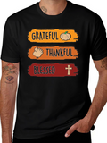 Grateful Thankful Blessed Thanksgiving T-Shirt