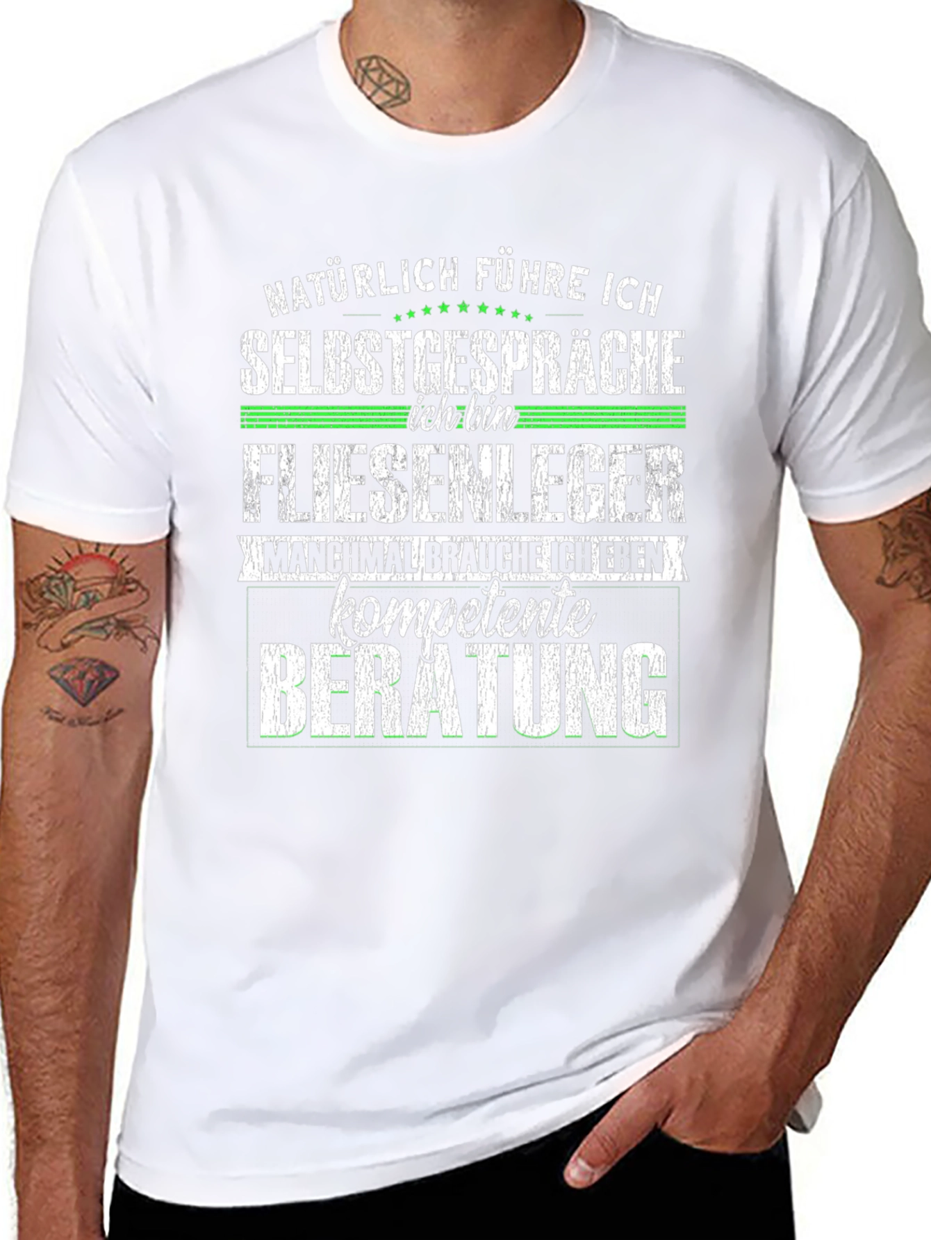 Funny Tile Setter T-Shirt - Self Talk Expert