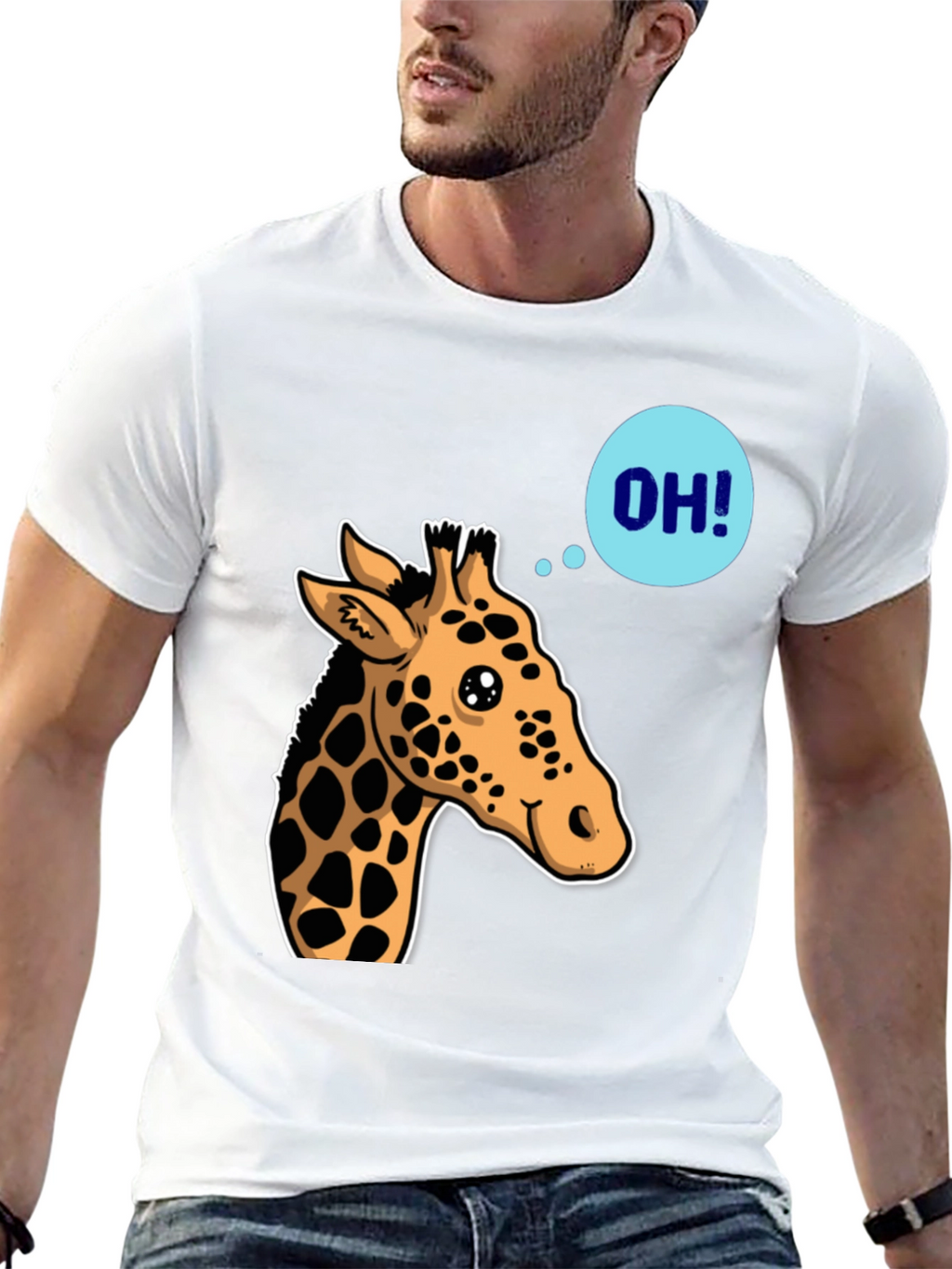 Giraffe OH! Graphic Tee - Unique Animal Shirt