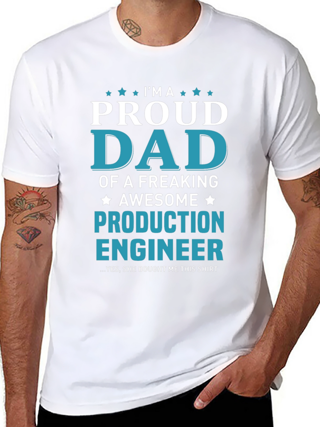 Proud Dad Production Engineer Graphic Tee