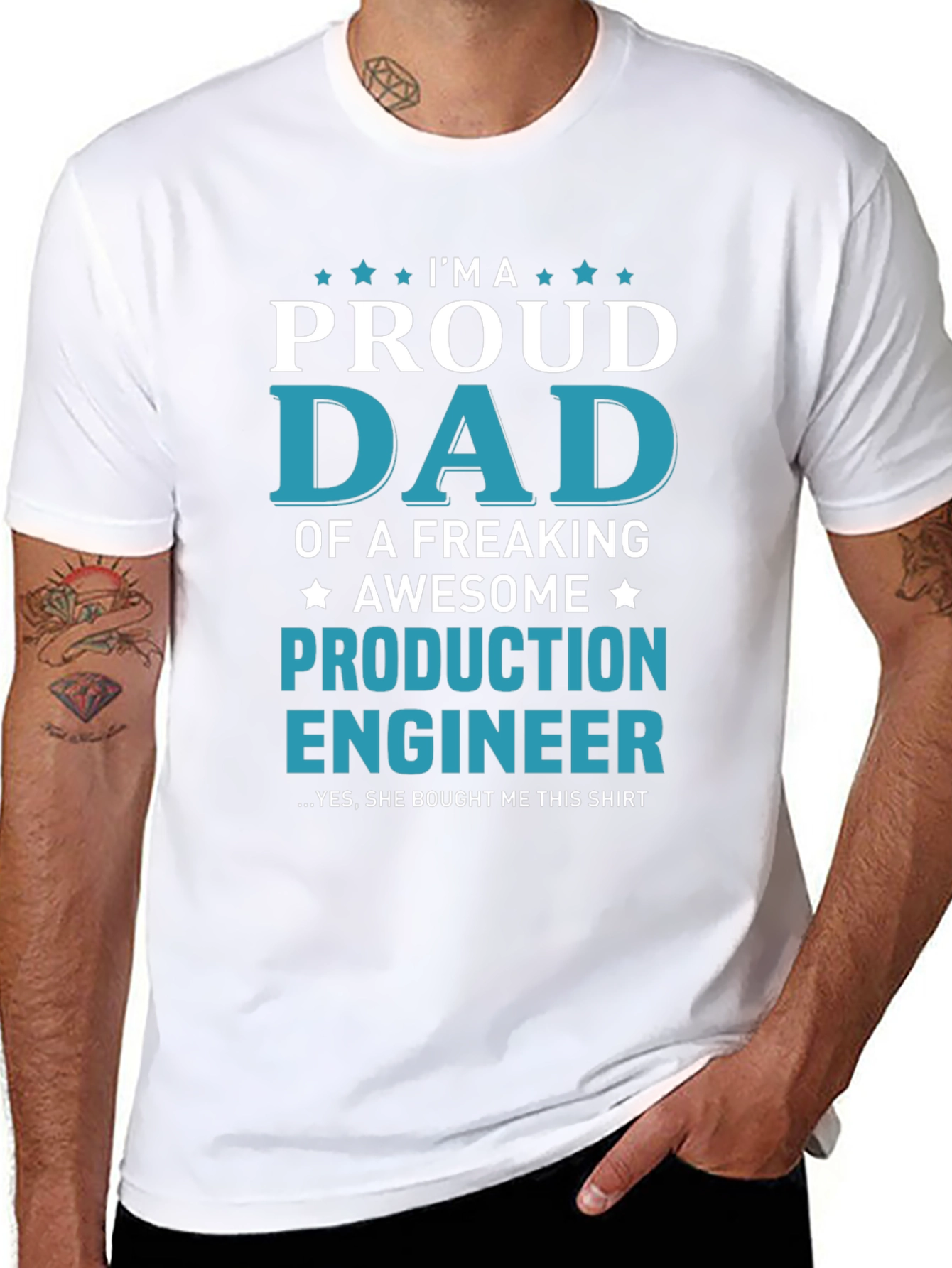 Proud Dad Production Engineer Graphic Tee