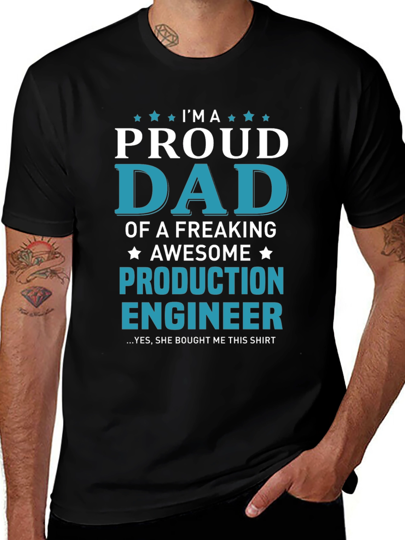 Proud Dad Production Engineer Graphic Tee