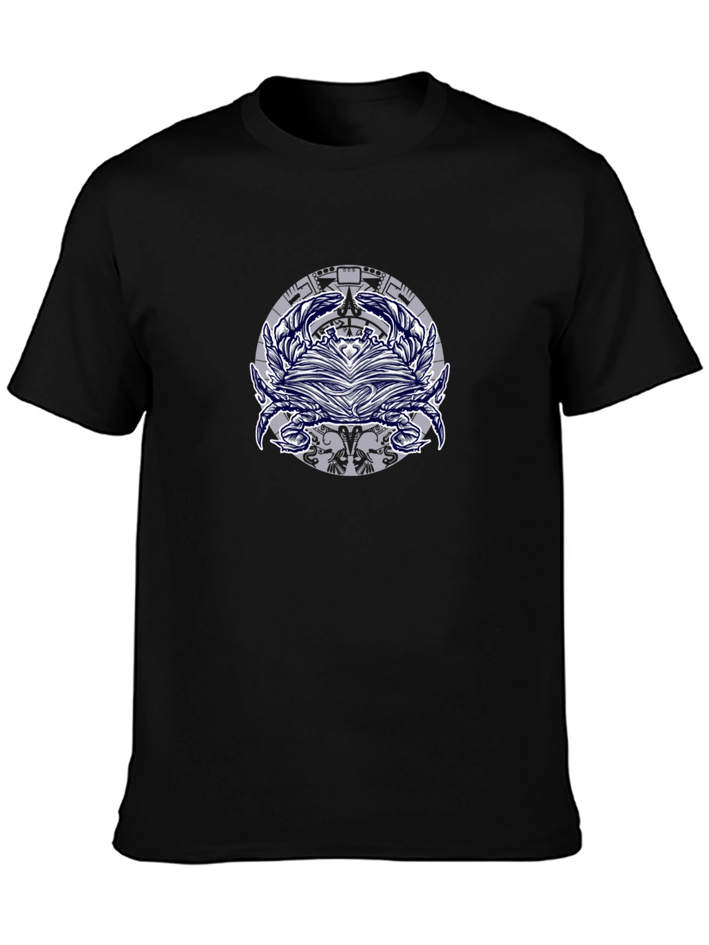Graphic Print Mens Black T-Shirt