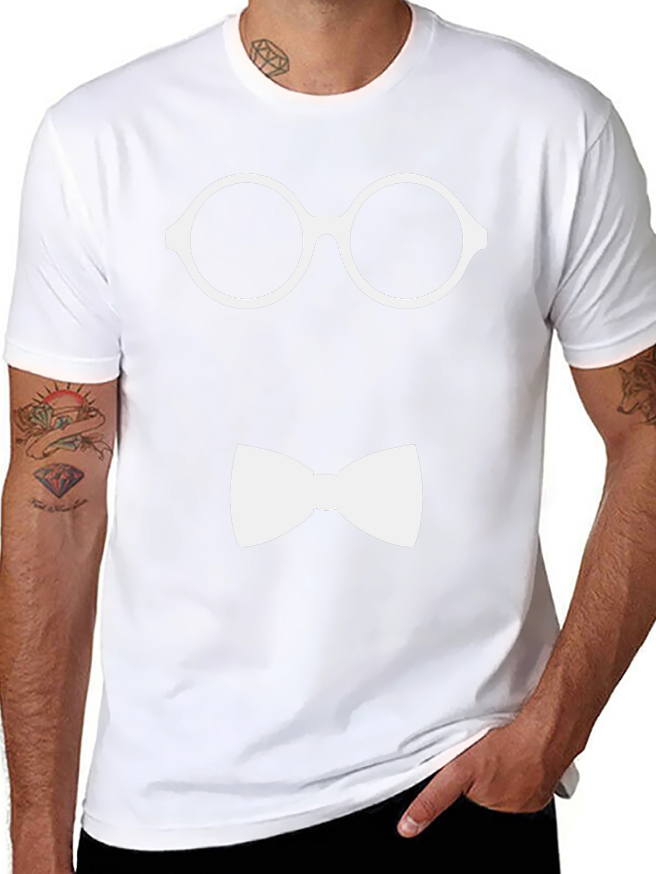 Geek Chic T-Shirt: Glasses & Bowtie Design