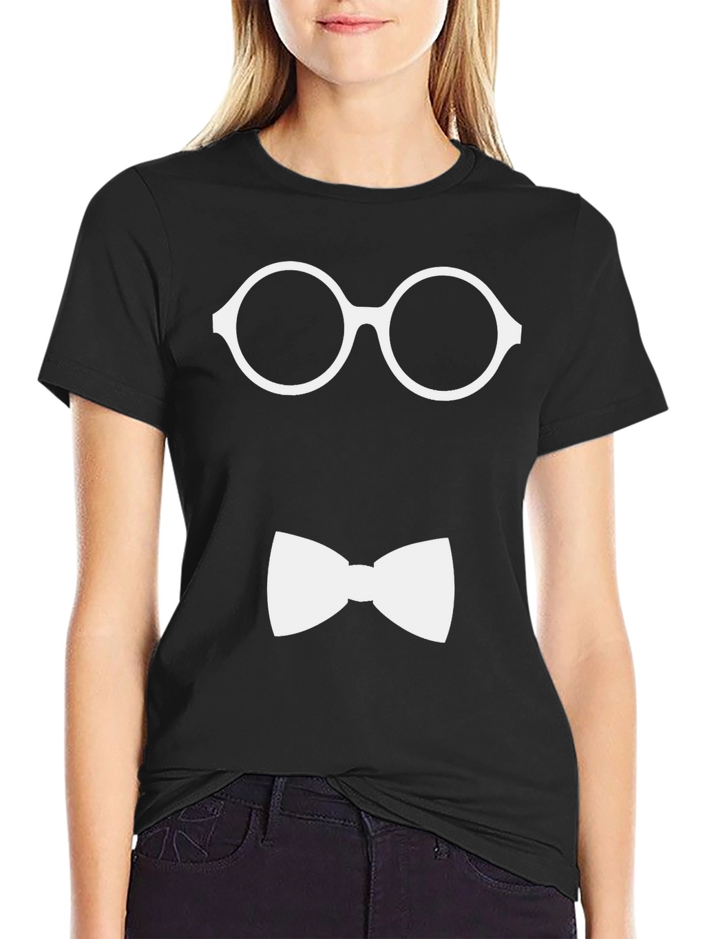 Geek Chic T-Shirt: Glasses & Bowtie Design