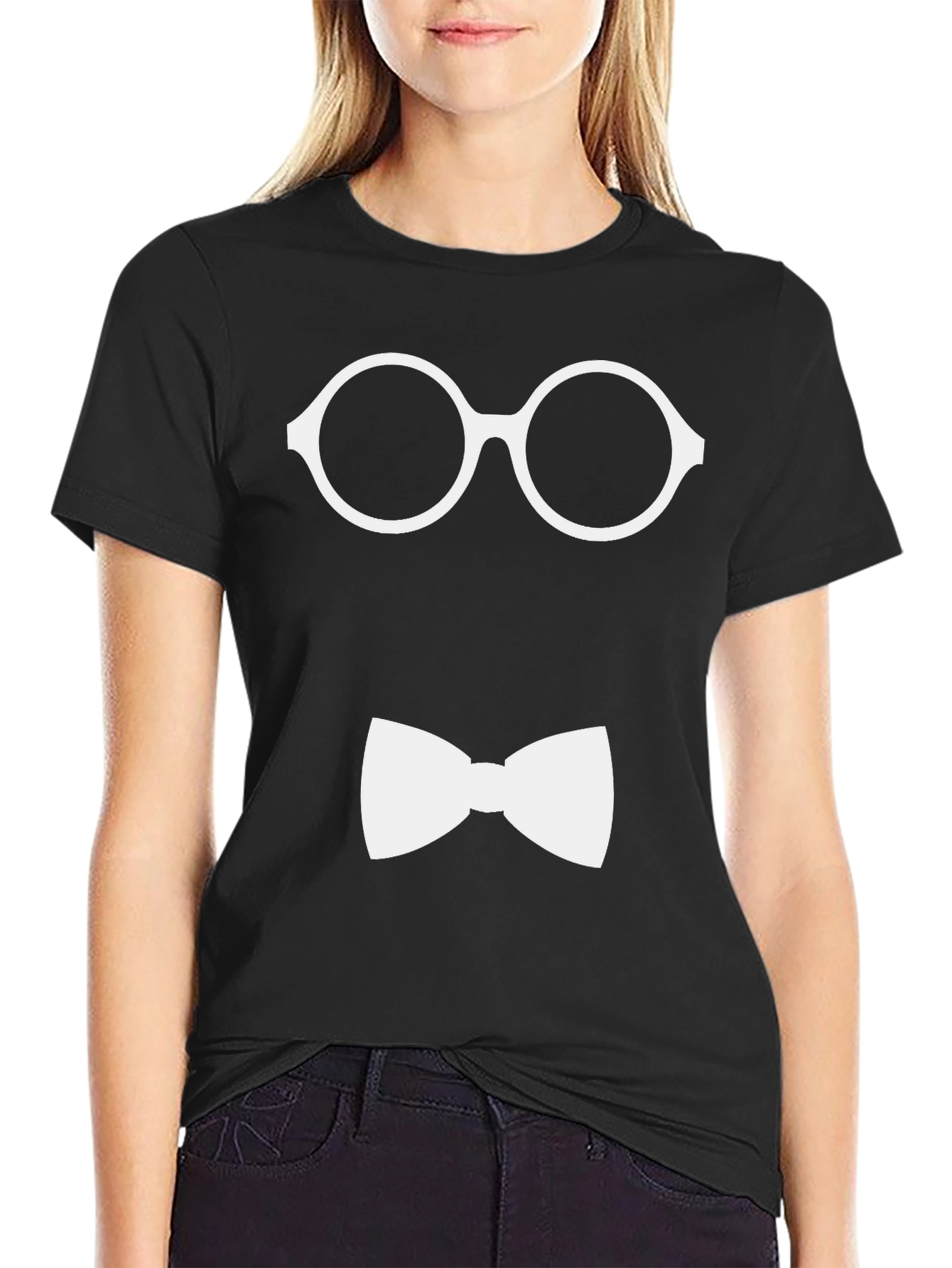 Geek Chic T-Shirt: Glasses & Bowtie Design