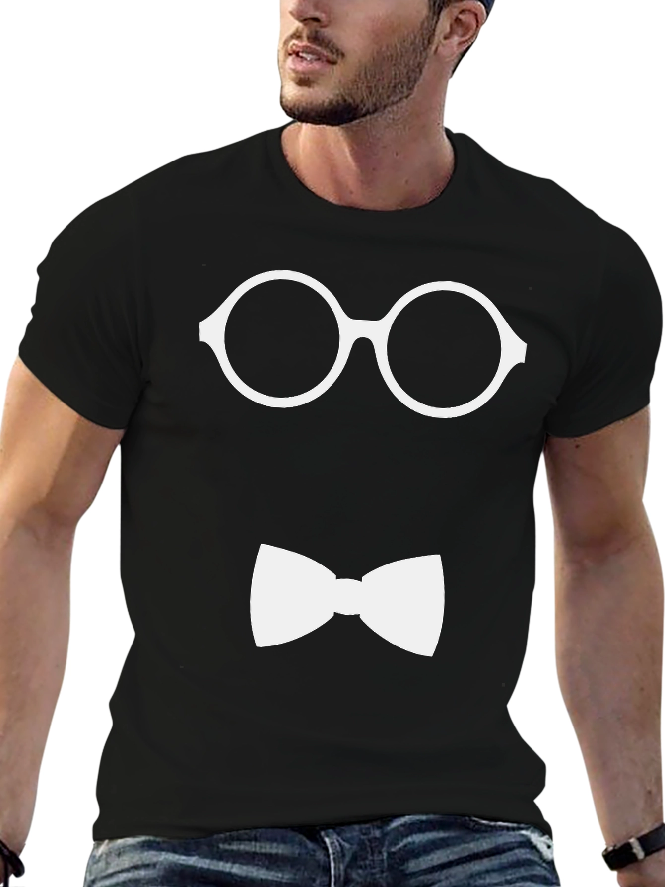 Geek Chic T-Shirt: Glasses & Bowtie Design