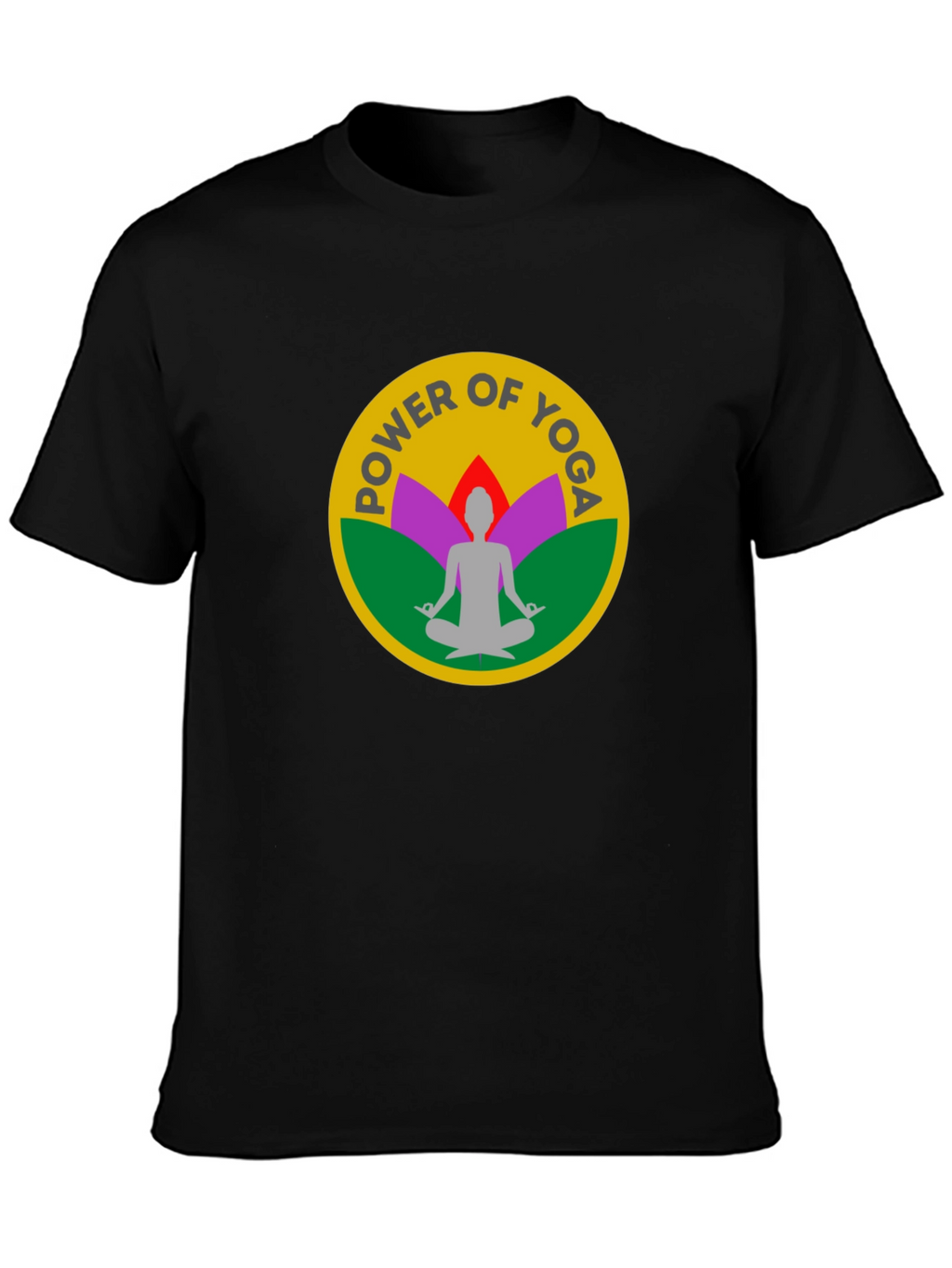 Power of Yoga Black T-Shirt Meditation Tee