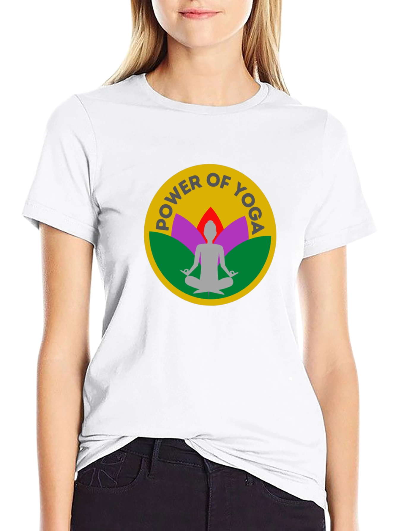 Power of Yoga Black T-Shirt Meditation Tee