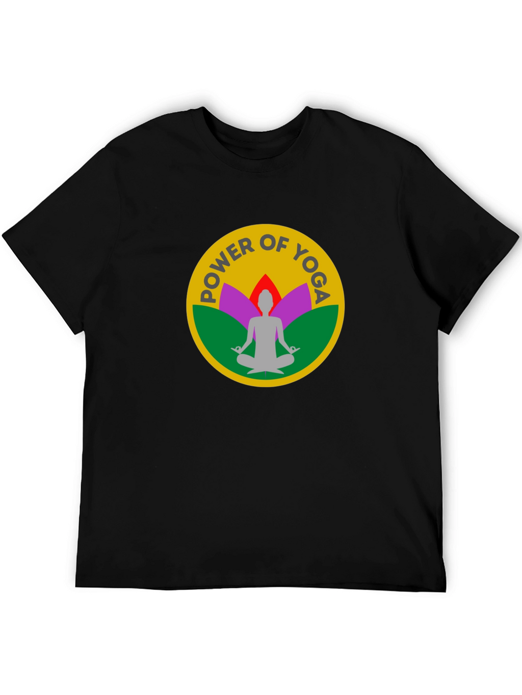 Power of Yoga Black T-Shirt Meditation Tee