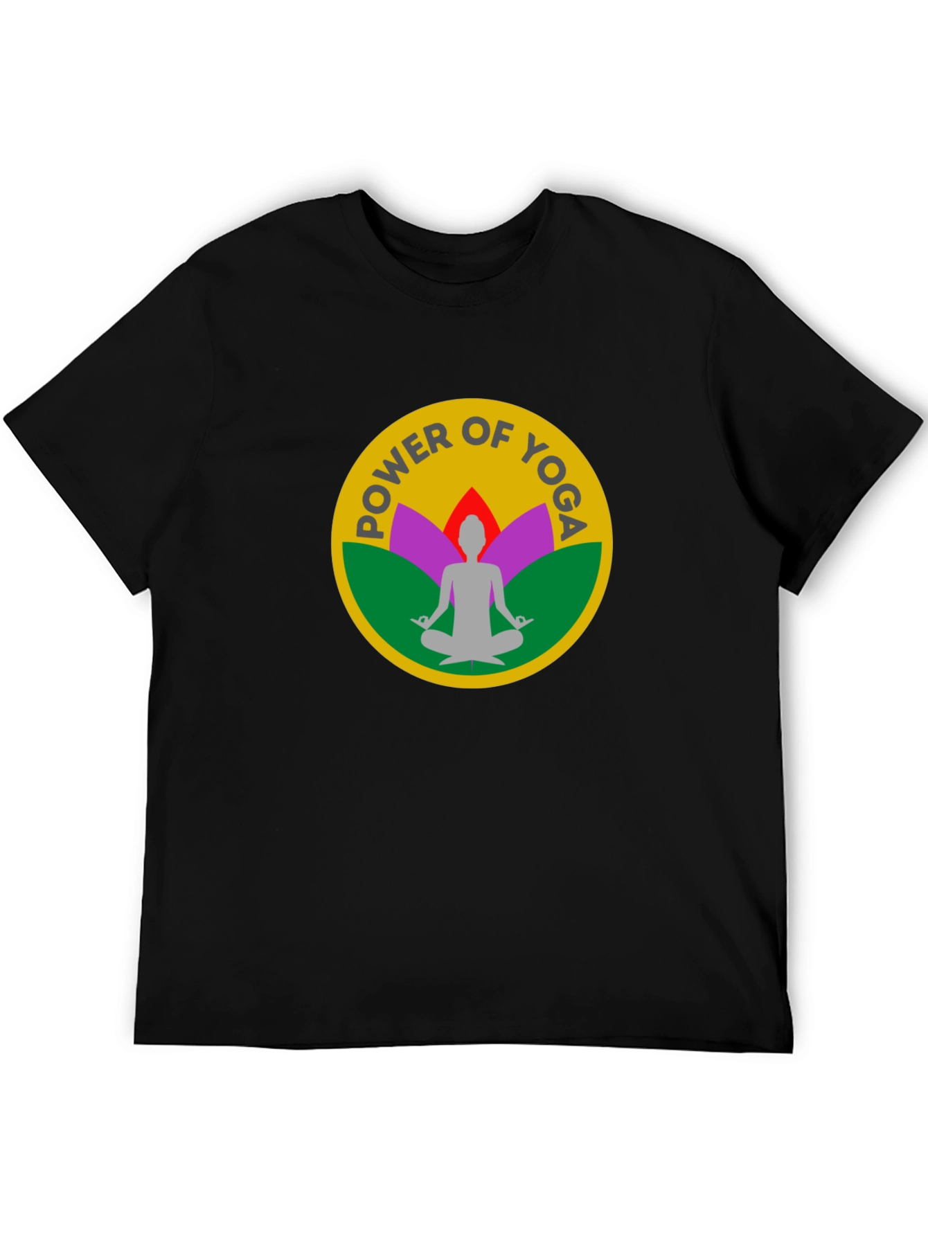 Power of Yoga Black T-Shirt Meditation Tee