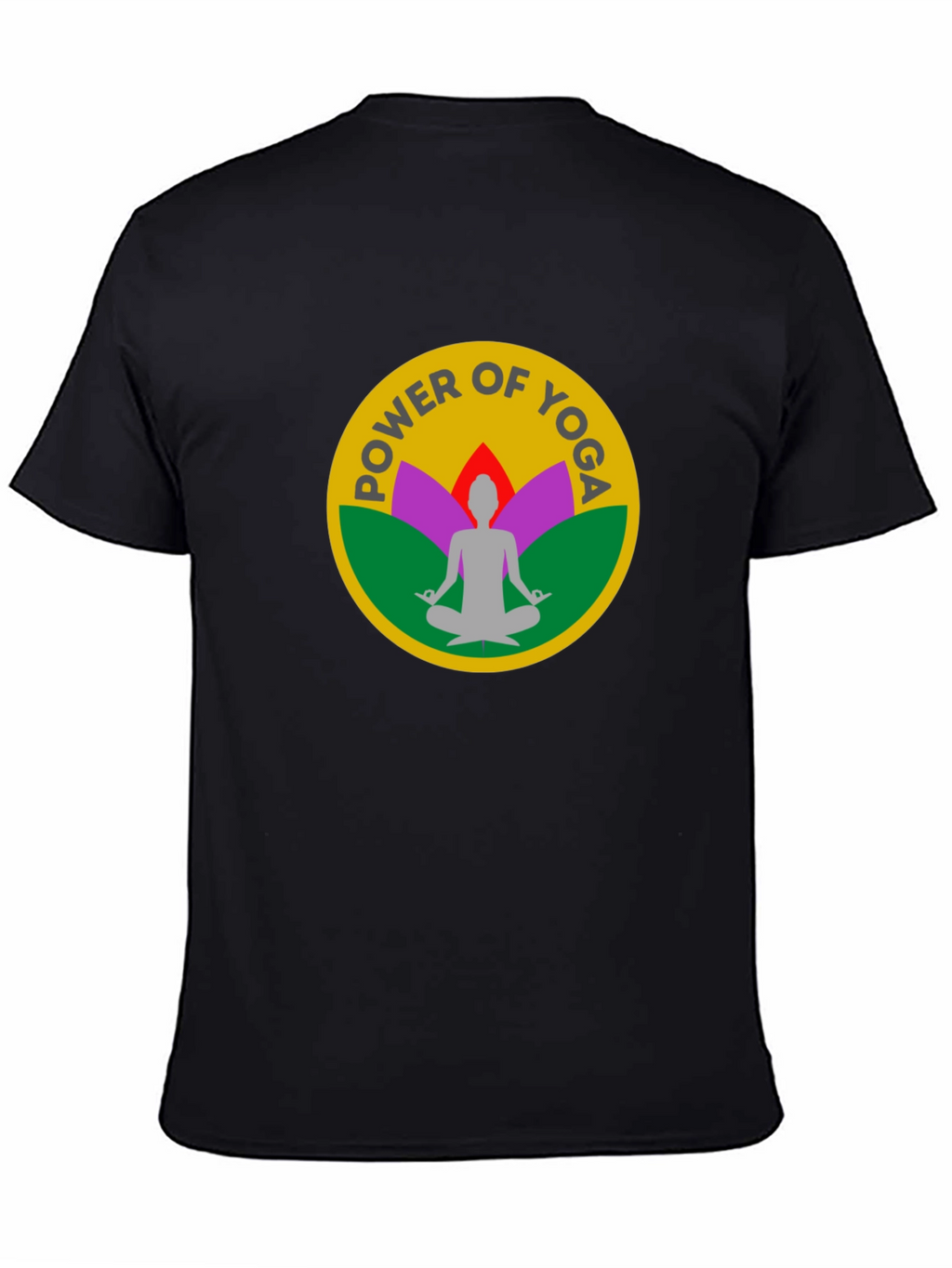 Power of Yoga Black T-Shirt Meditation Tee