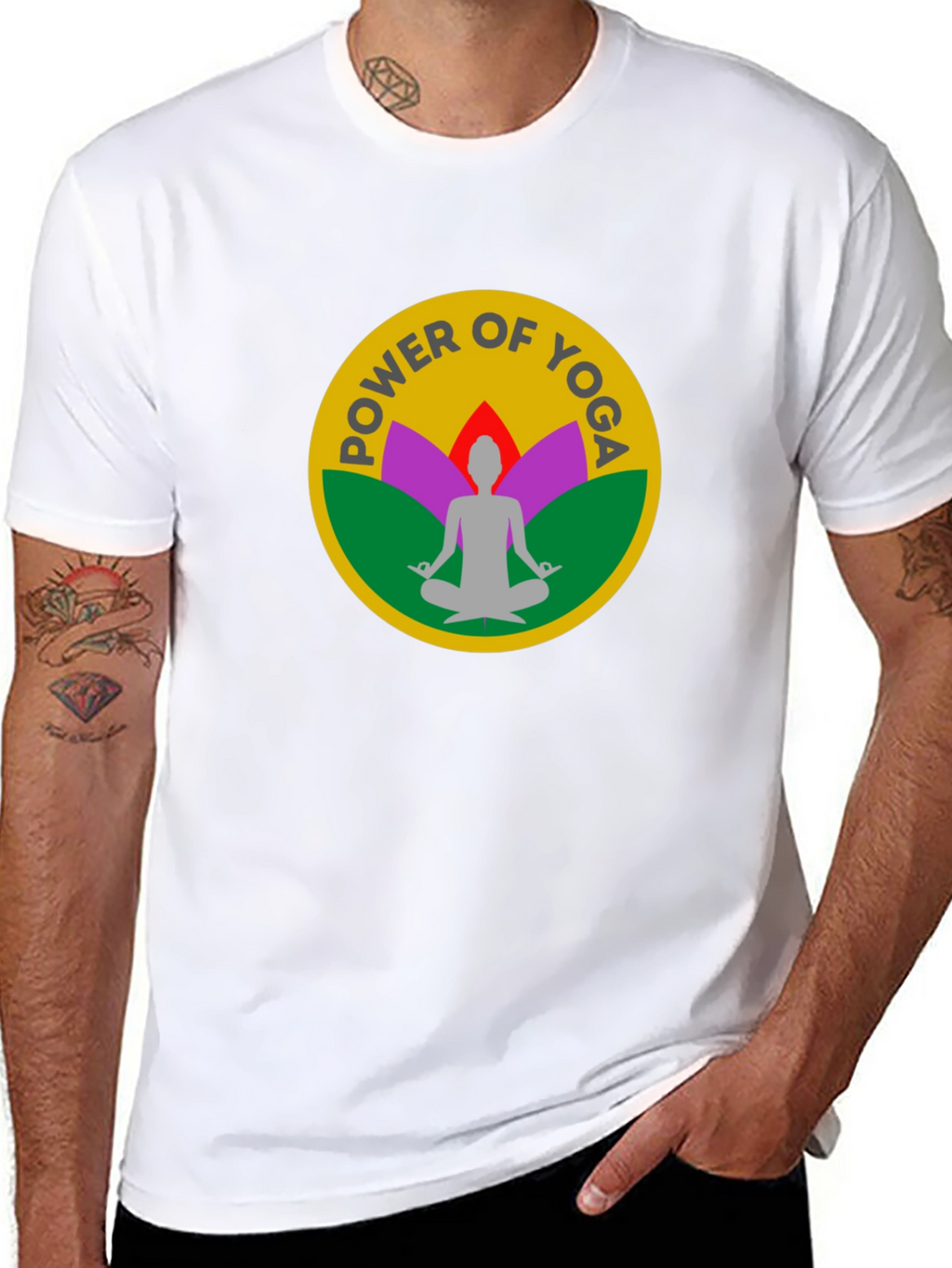 Power of Yoga Black T-Shirt Meditation Tee