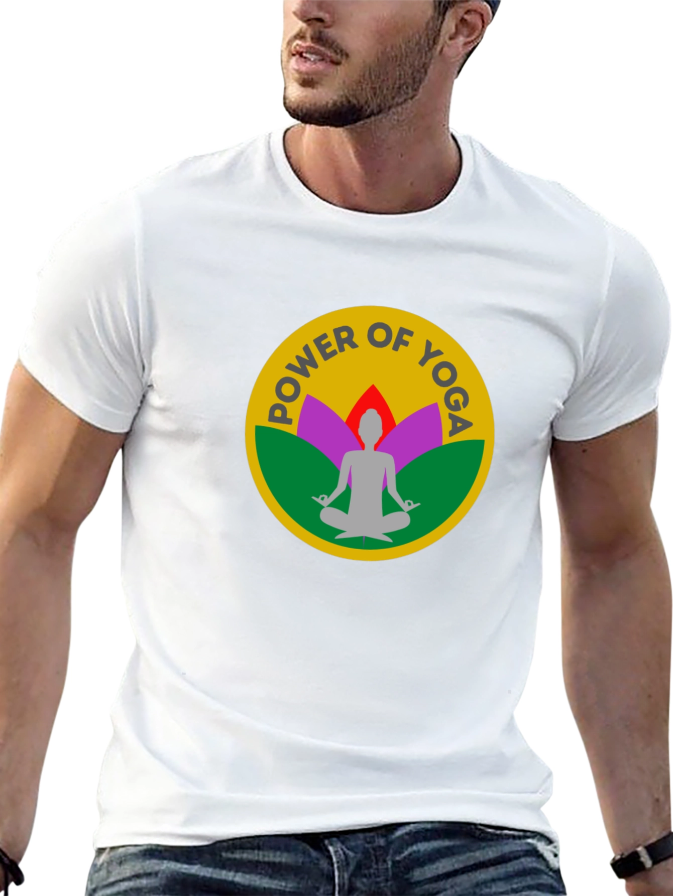 Power of Yoga Black T-Shirt Meditation Tee