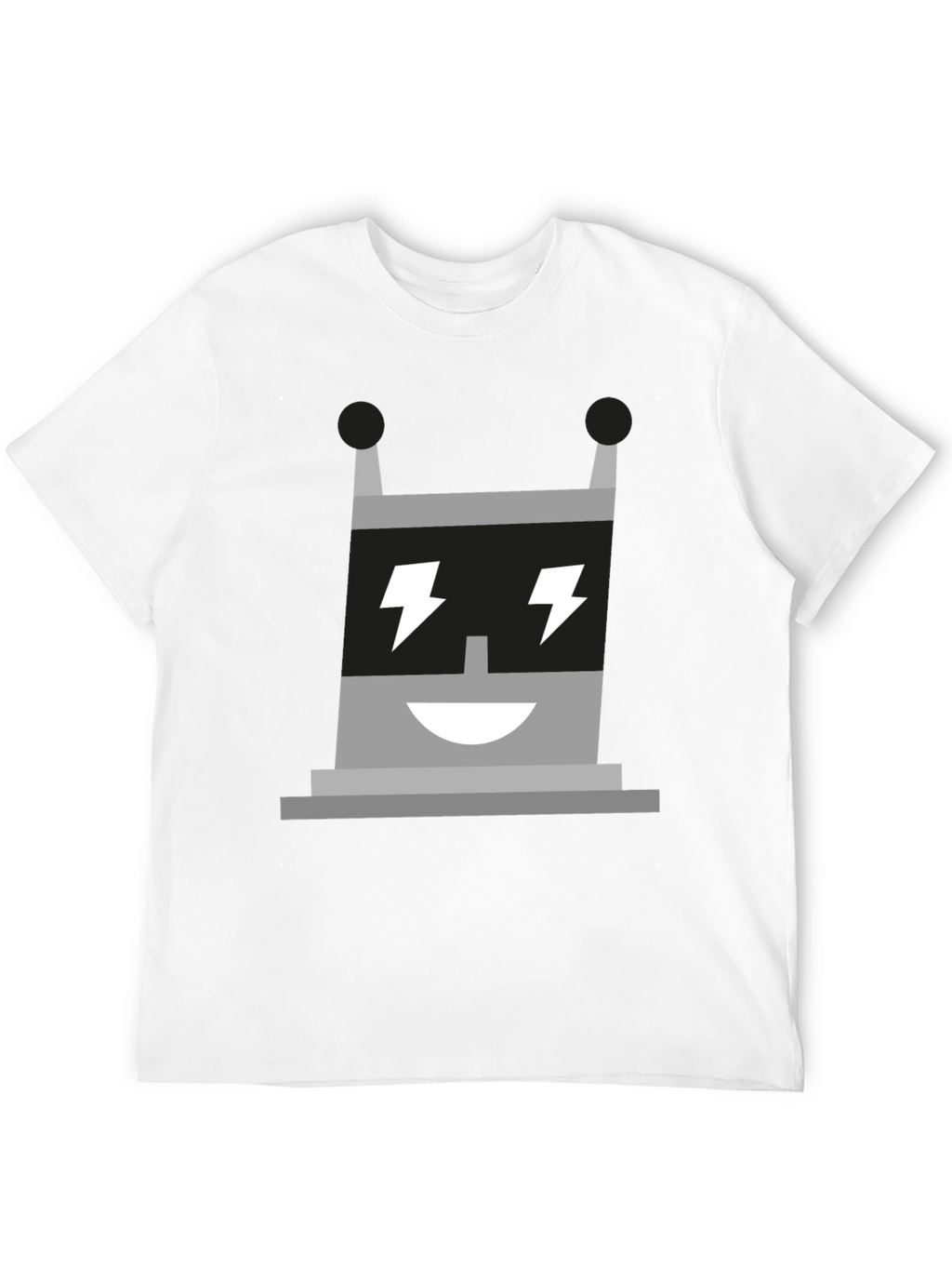 Electric Robot Graphic Tee - Black Cotton T-Shirt