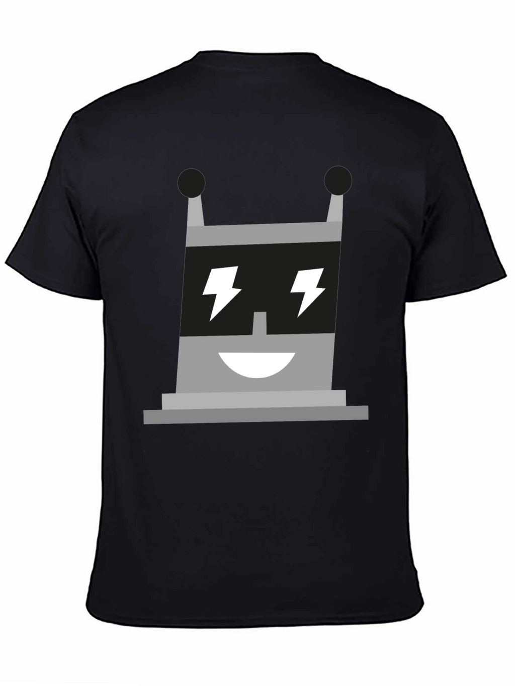 Electric Robot Graphic Tee - Black Cotton T-Shirt
