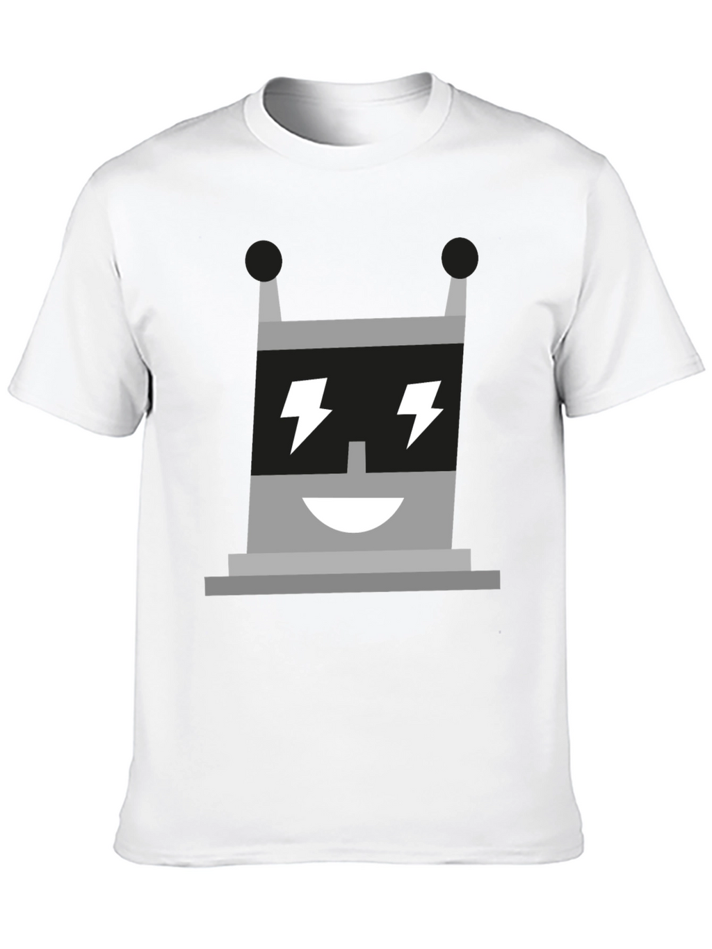 Electric Robot Graphic Tee - Black Cotton T-Shirt