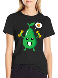 Funny Avocado Gym Workout T-Shirt - Black