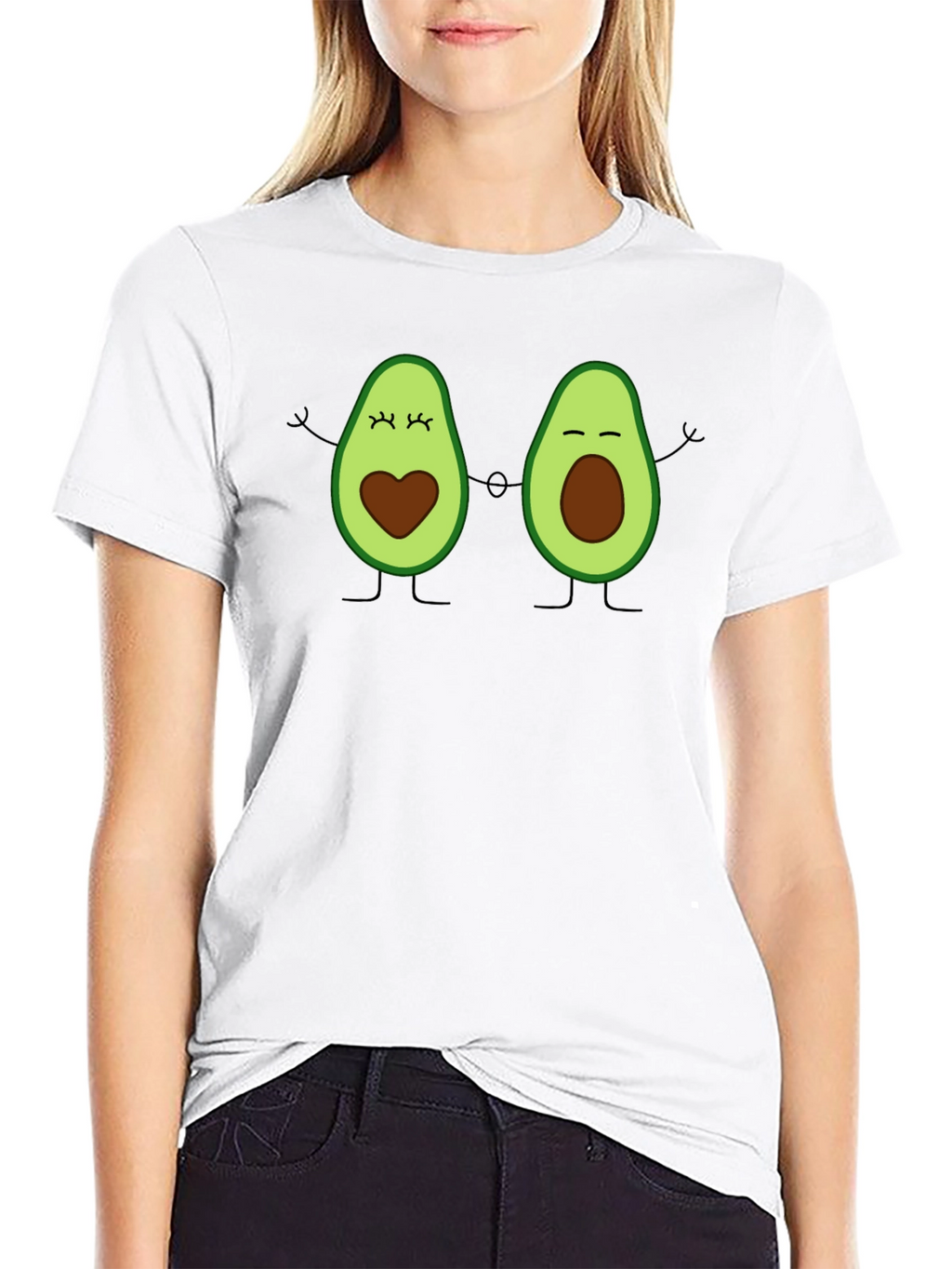 Cute Avocado Couple T-Shirt - Black
