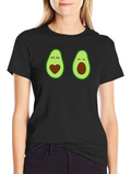 Cute Avocado Couple T-Shirt - Black