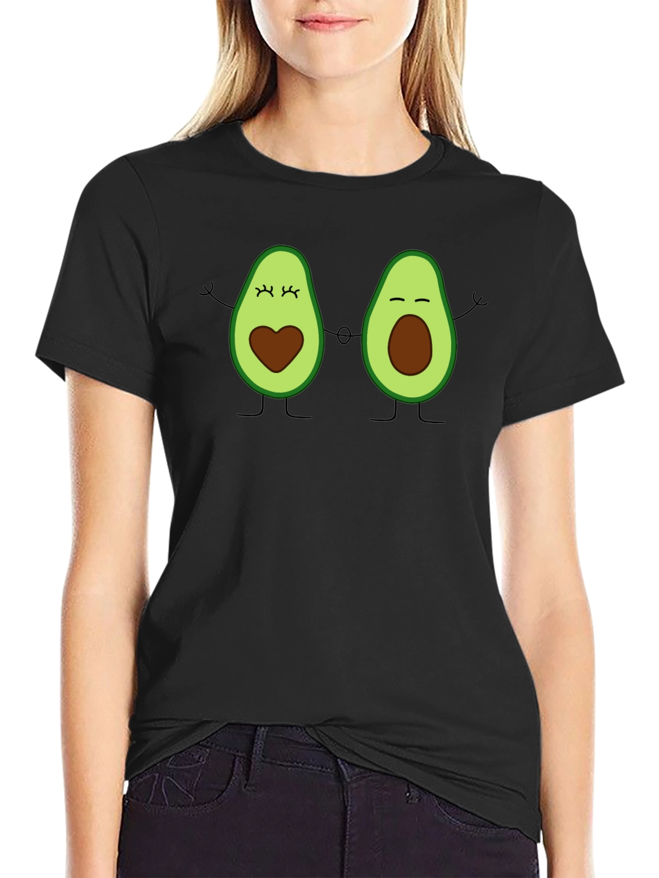 Cute Avocado Couple T-Shirt - Black