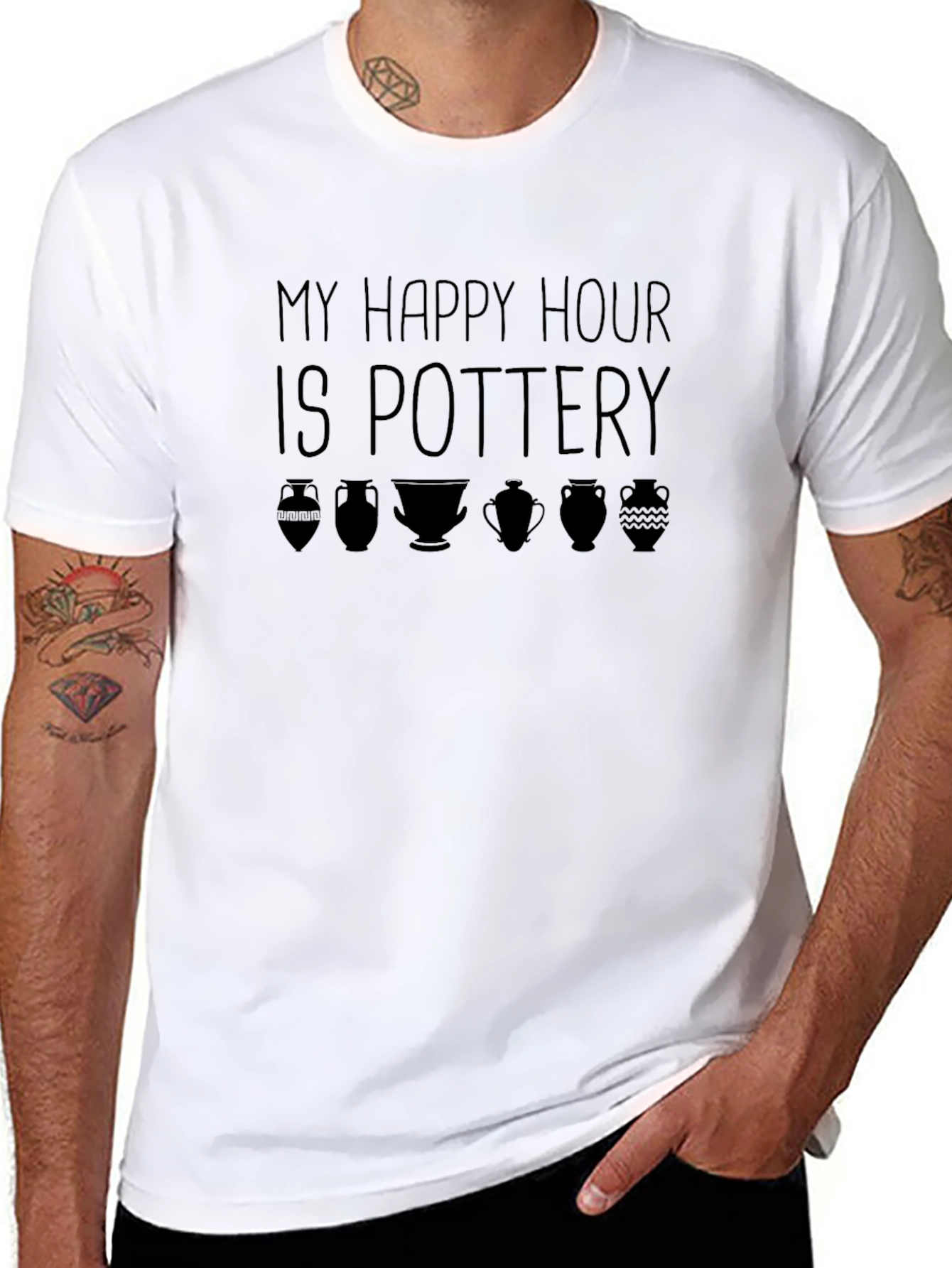 Pottery Happy Hour Graphic Tee - Black