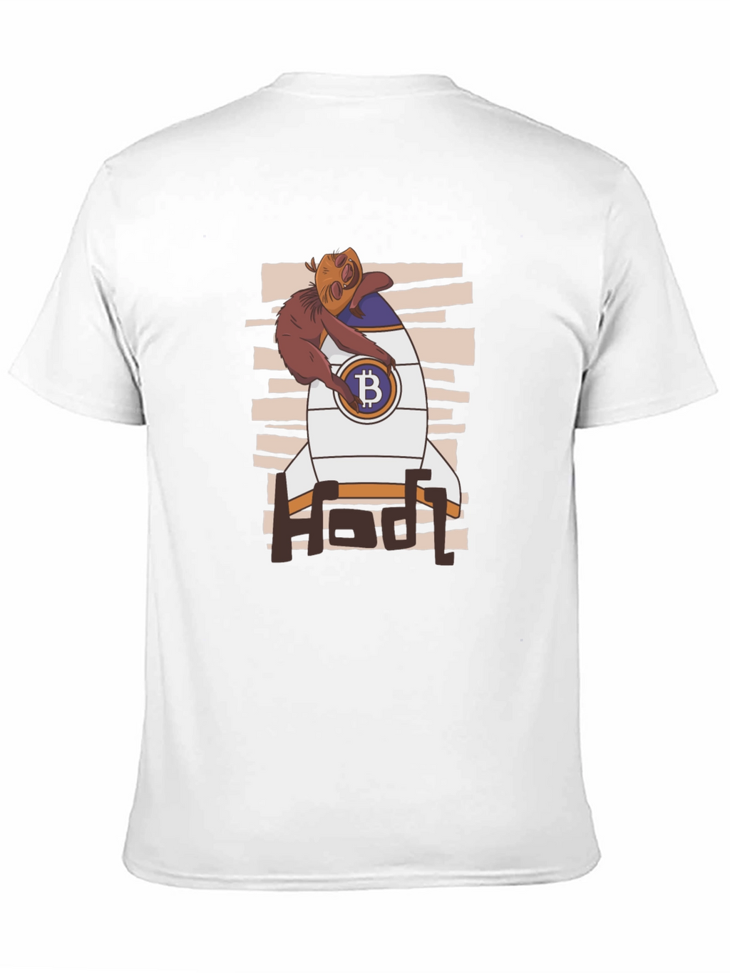 Bitcoin HODL Sloth T-Shirt - Crypto Rocket Design