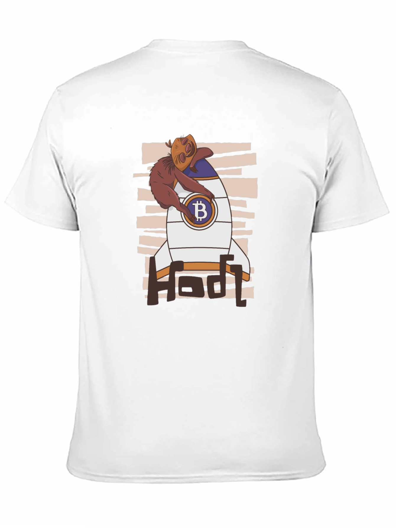 Bitcoin HODL Sloth T-Shirt - Crypto Rocket Design