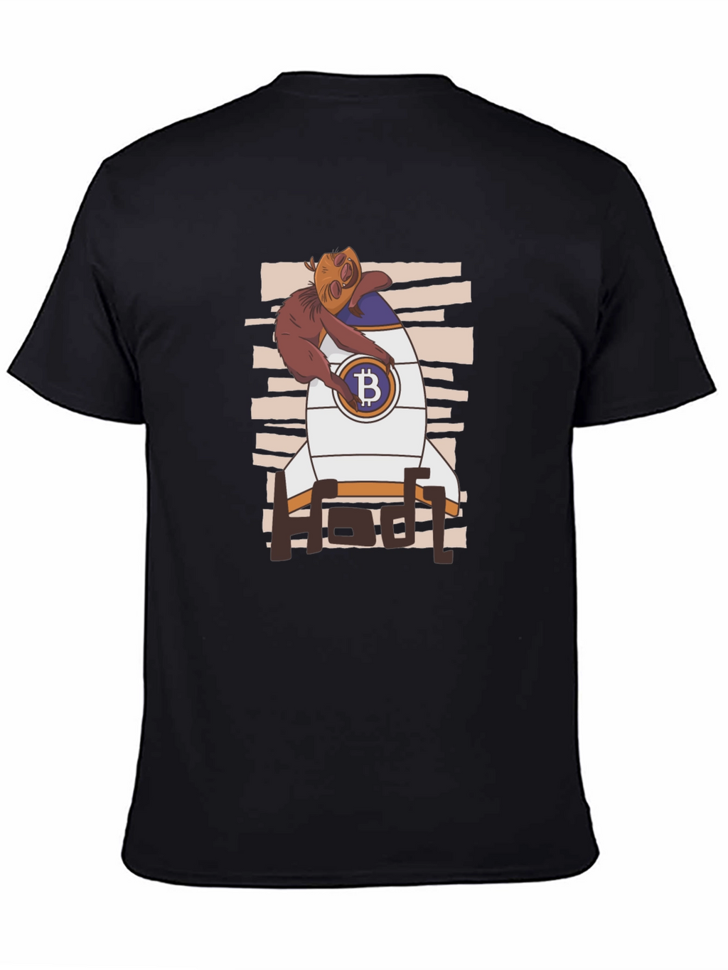 Bitcoin HODL Sloth T-Shirt - Crypto Rocket Design