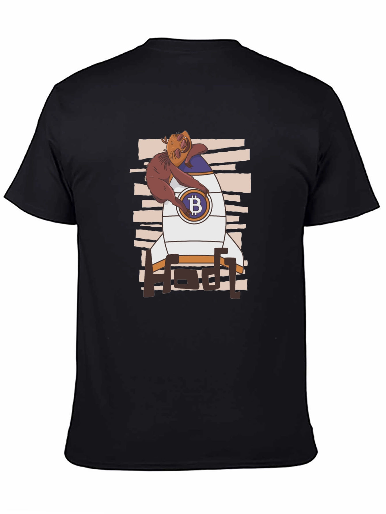 Bitcoin HODL Sloth T-Shirt - Crypto Rocket Design