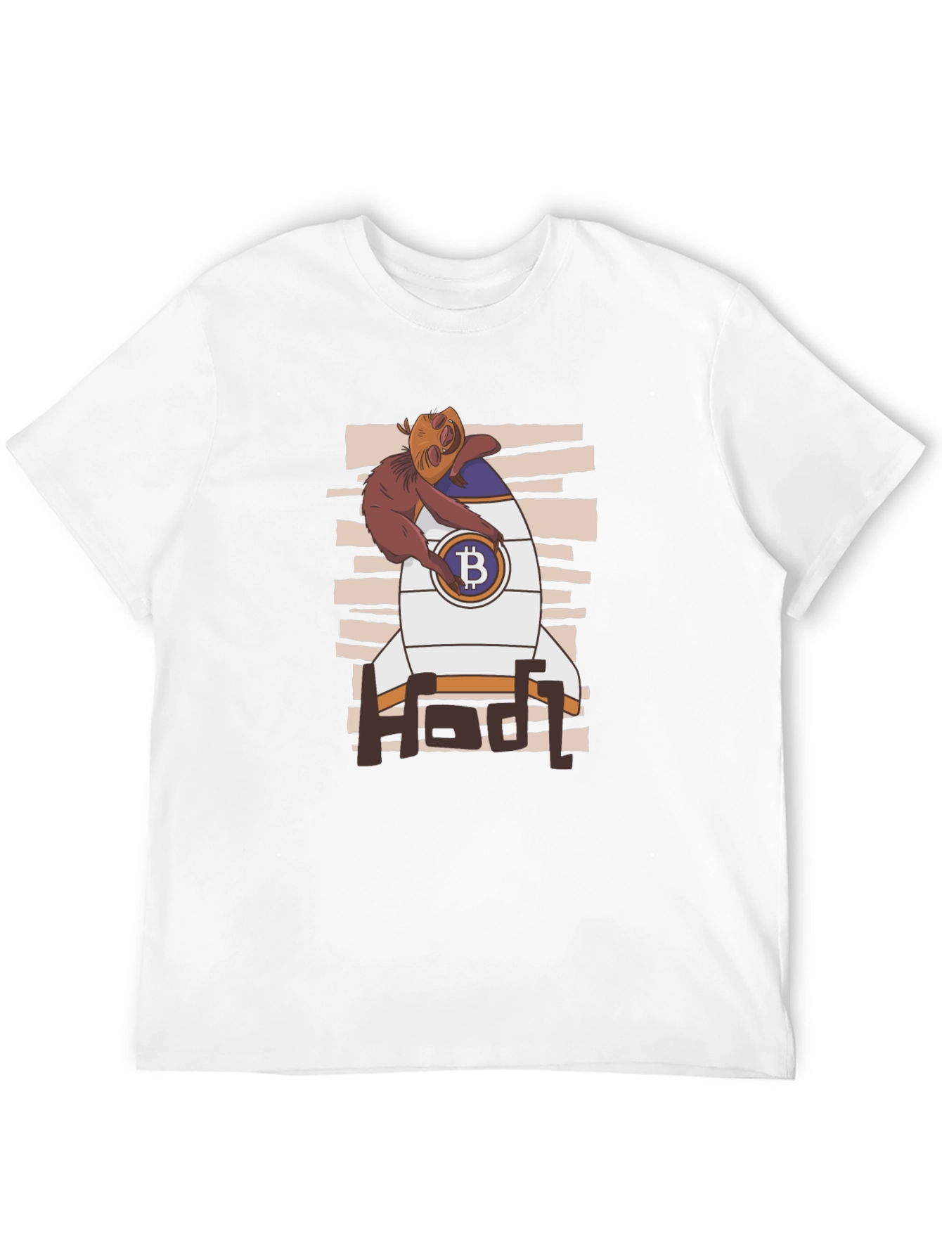 Bitcoin HODL Sloth T-Shirt - Crypto Rocket Design