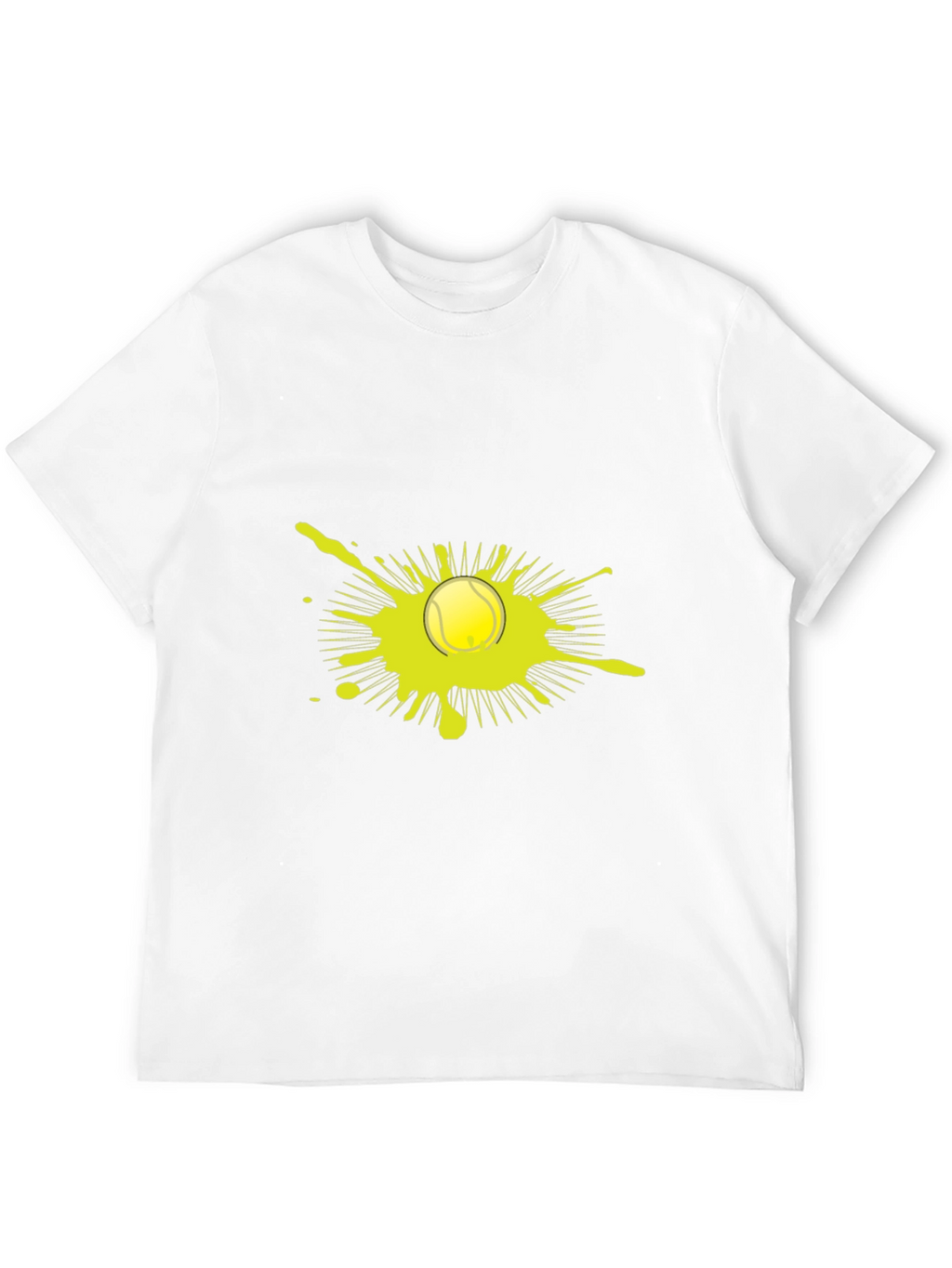 Tennis Ball Splatter Graphic Black T-Shirt