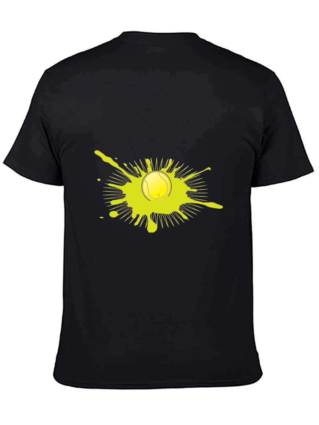 Tennis Ball Splatter Graphic Black T-Shirt