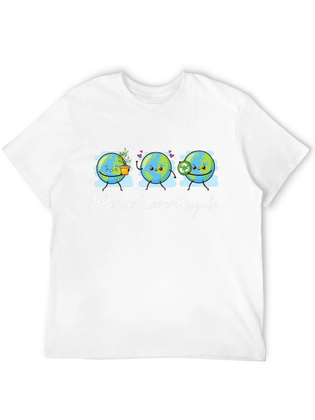 Peace Love Recycle T-Shirt Earth Day Graphic Tee