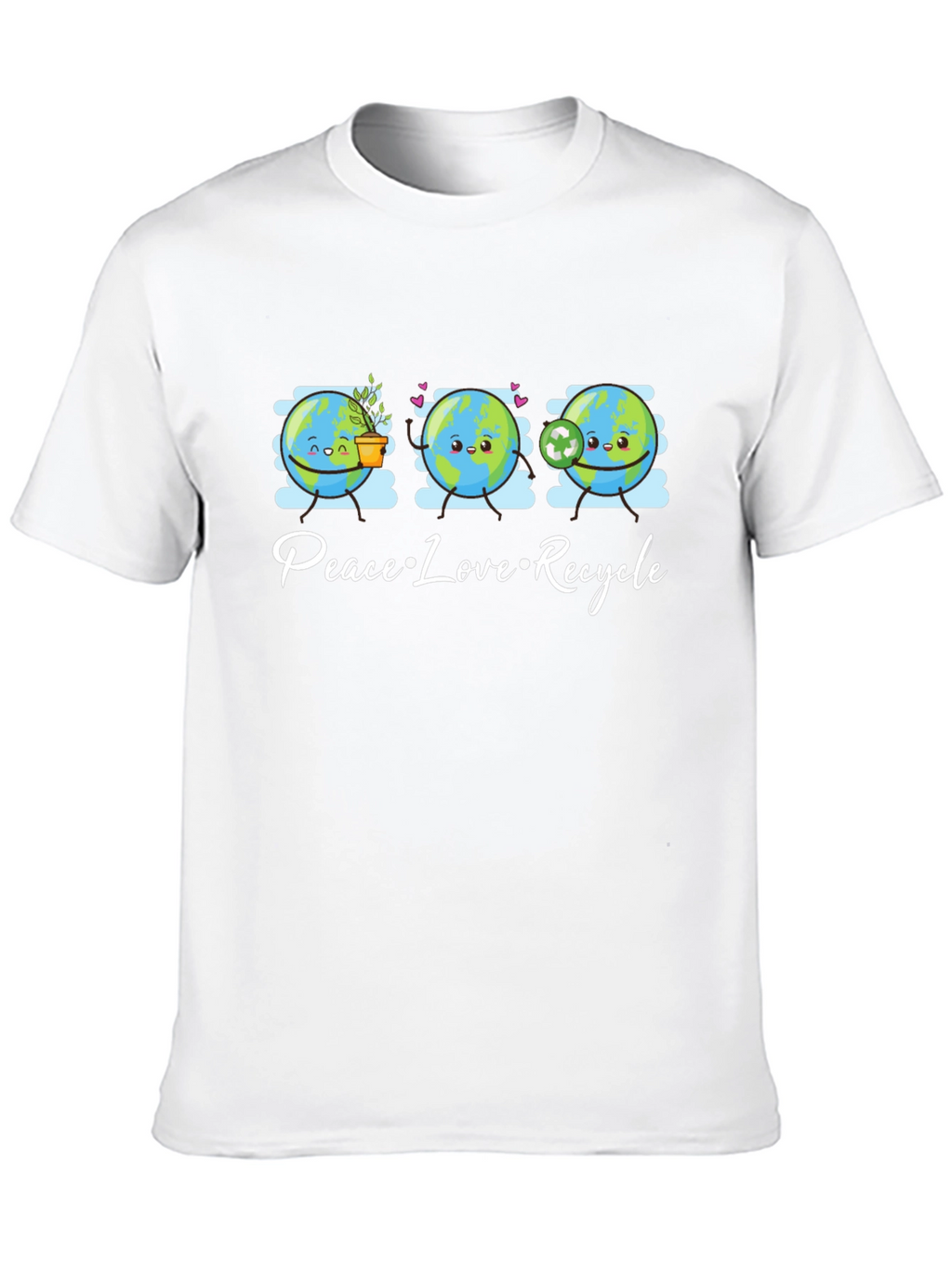 Peace Love Recycle T-Shirt Earth Day Graphic Tee