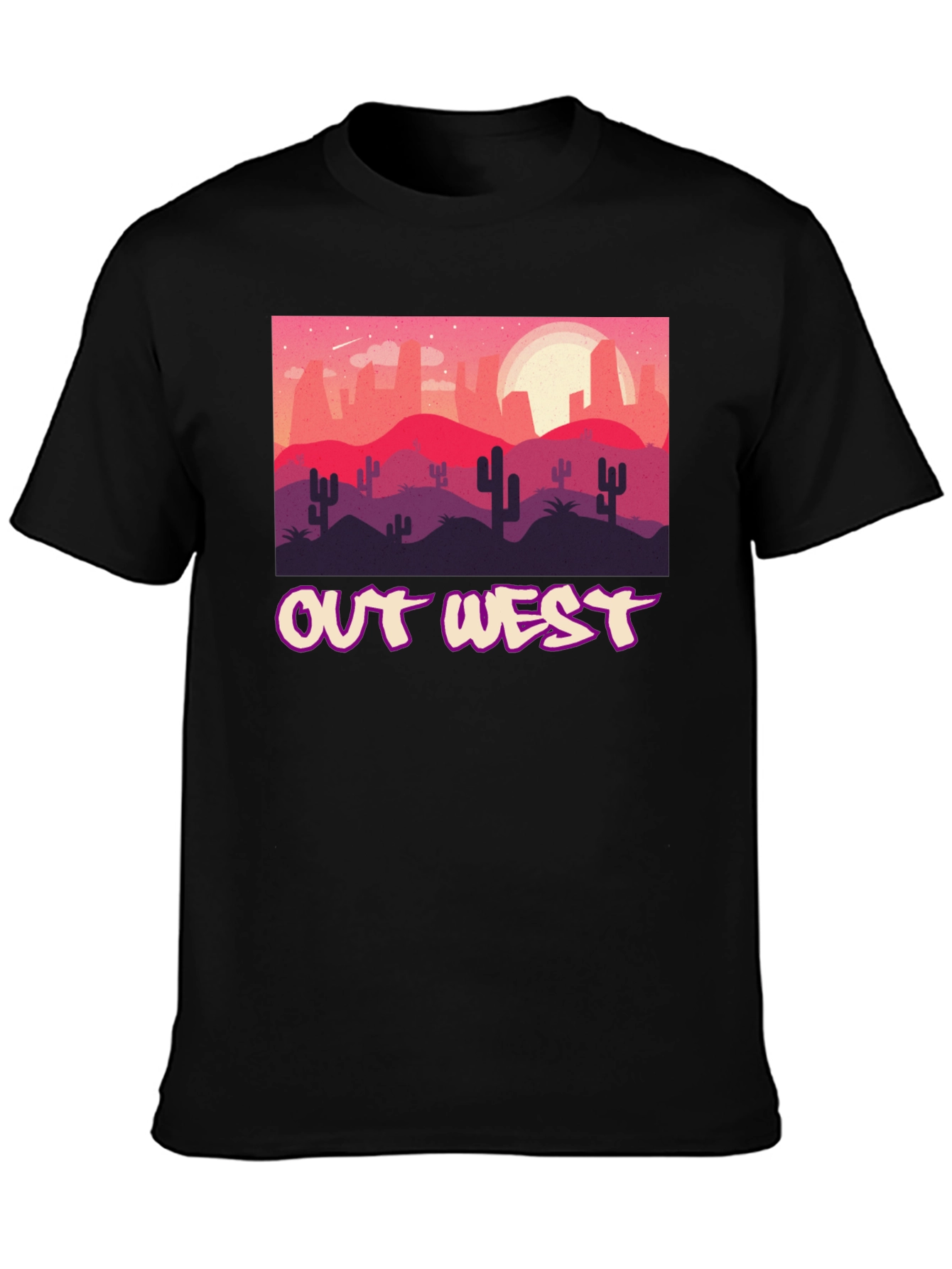 Out West Desert Graphic Tee - Black Unisex T-Shirt