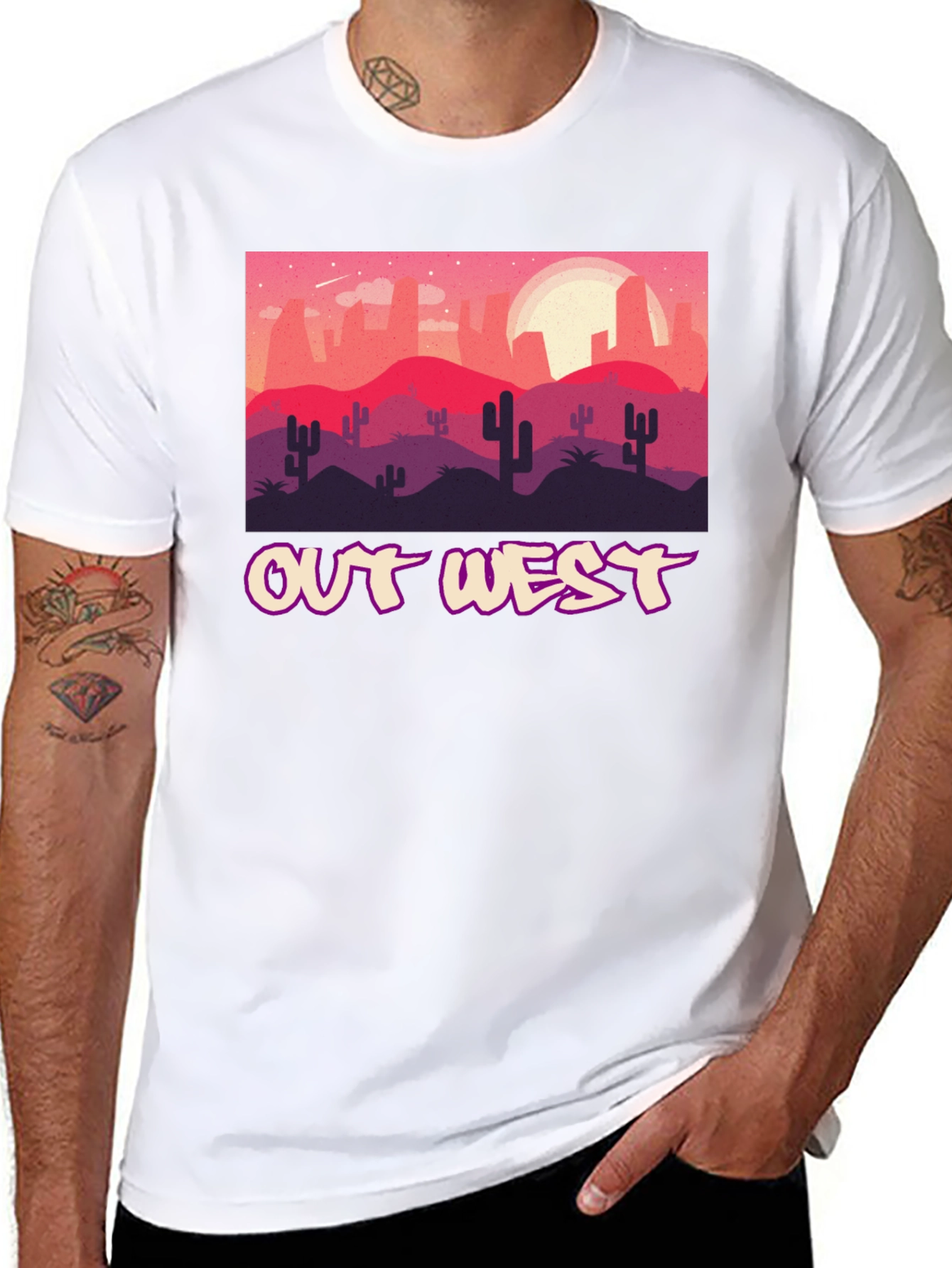 Out West Desert Graphic Tee - Black Unisex T-Shirt