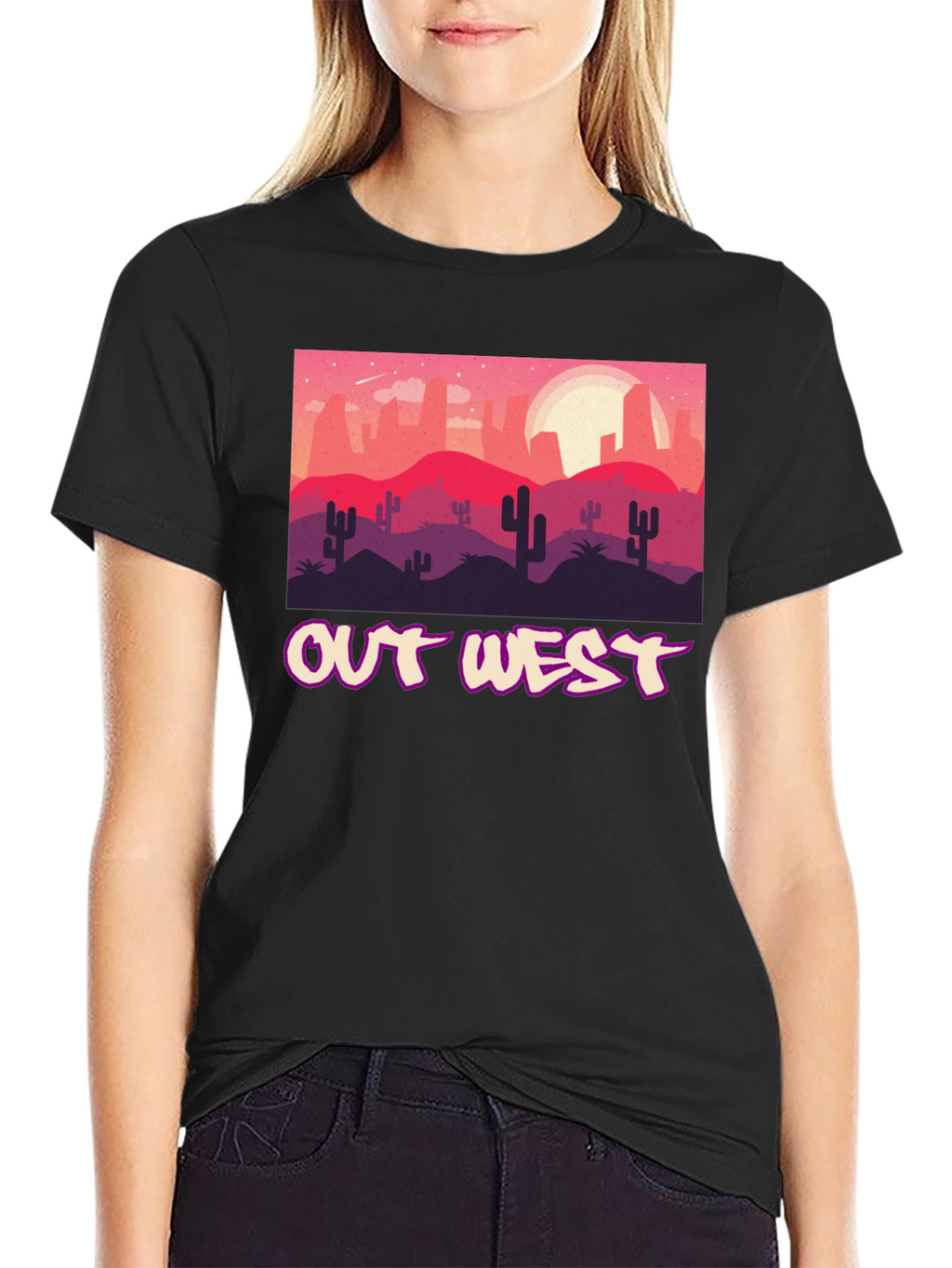 Out West Desert Graphic Tee - Black Unisex T-Shirt