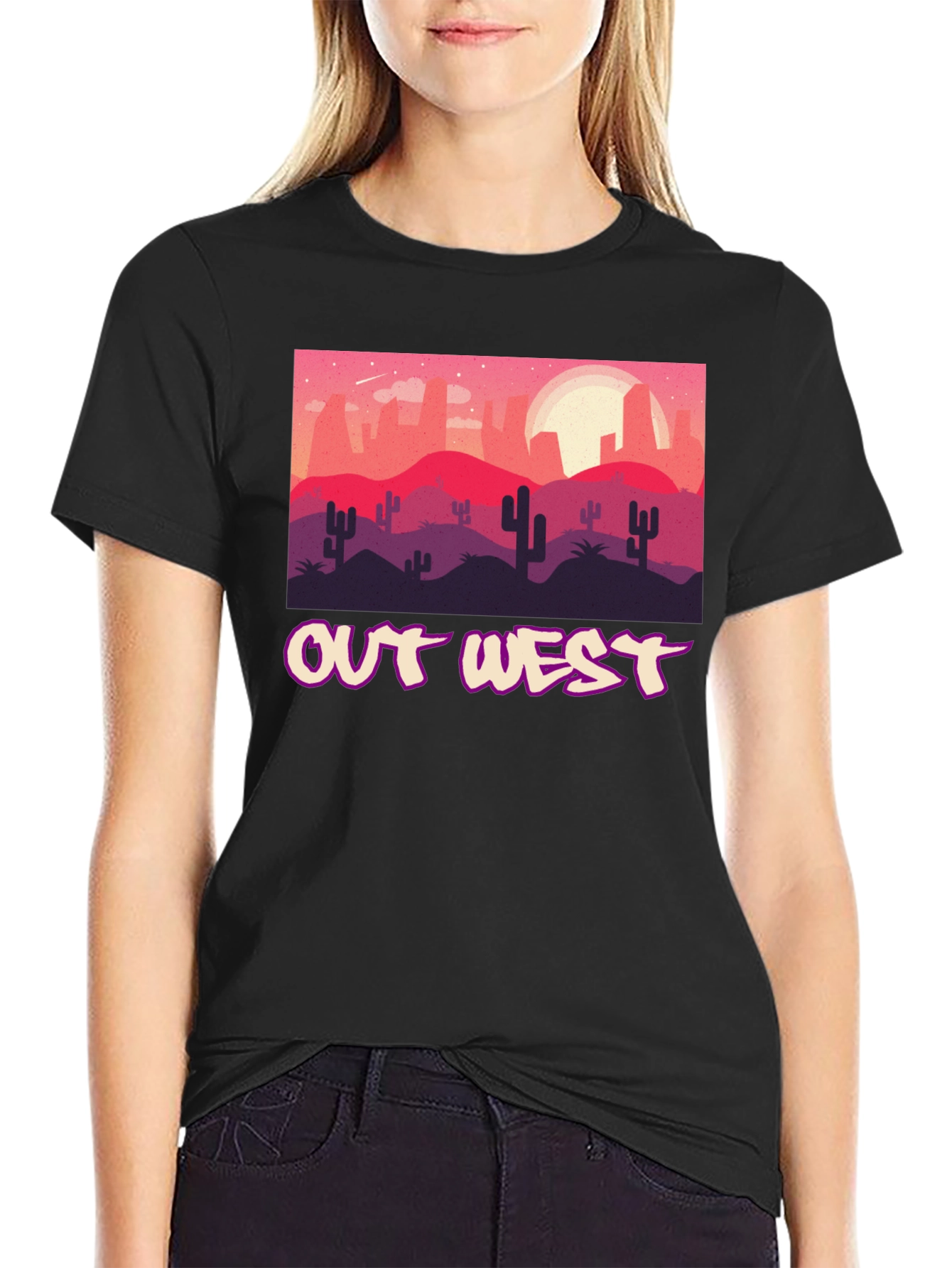 Out West Desert Graphic Tee - Black Unisex T-Shirt