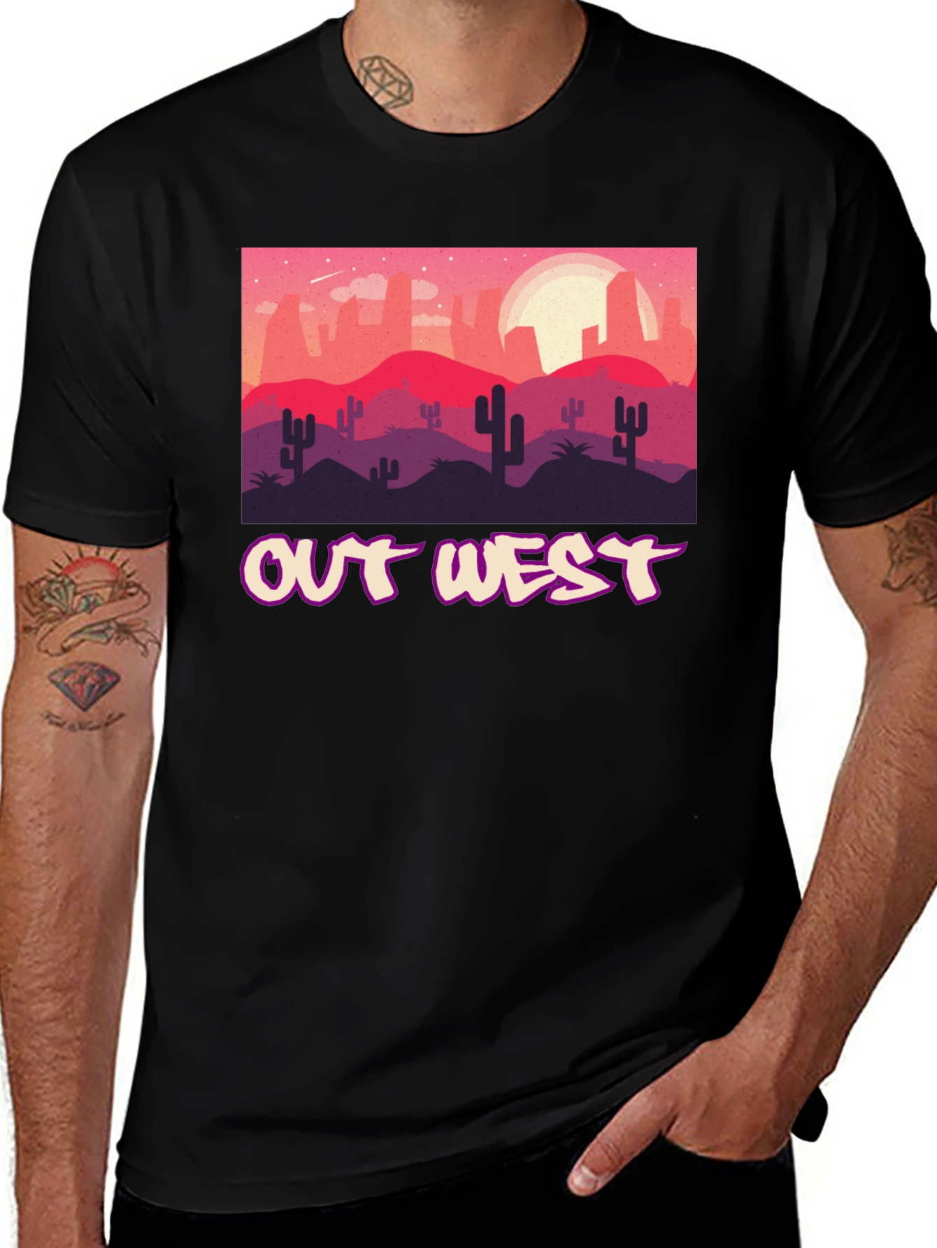 Out West Desert Graphic Tee - Black Unisex T-Shirt