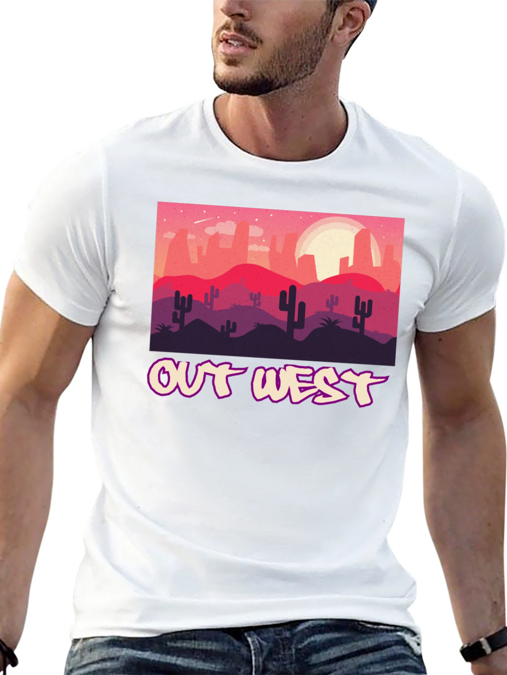 Out West Desert Graphic Tee - Black Unisex T-Shirt