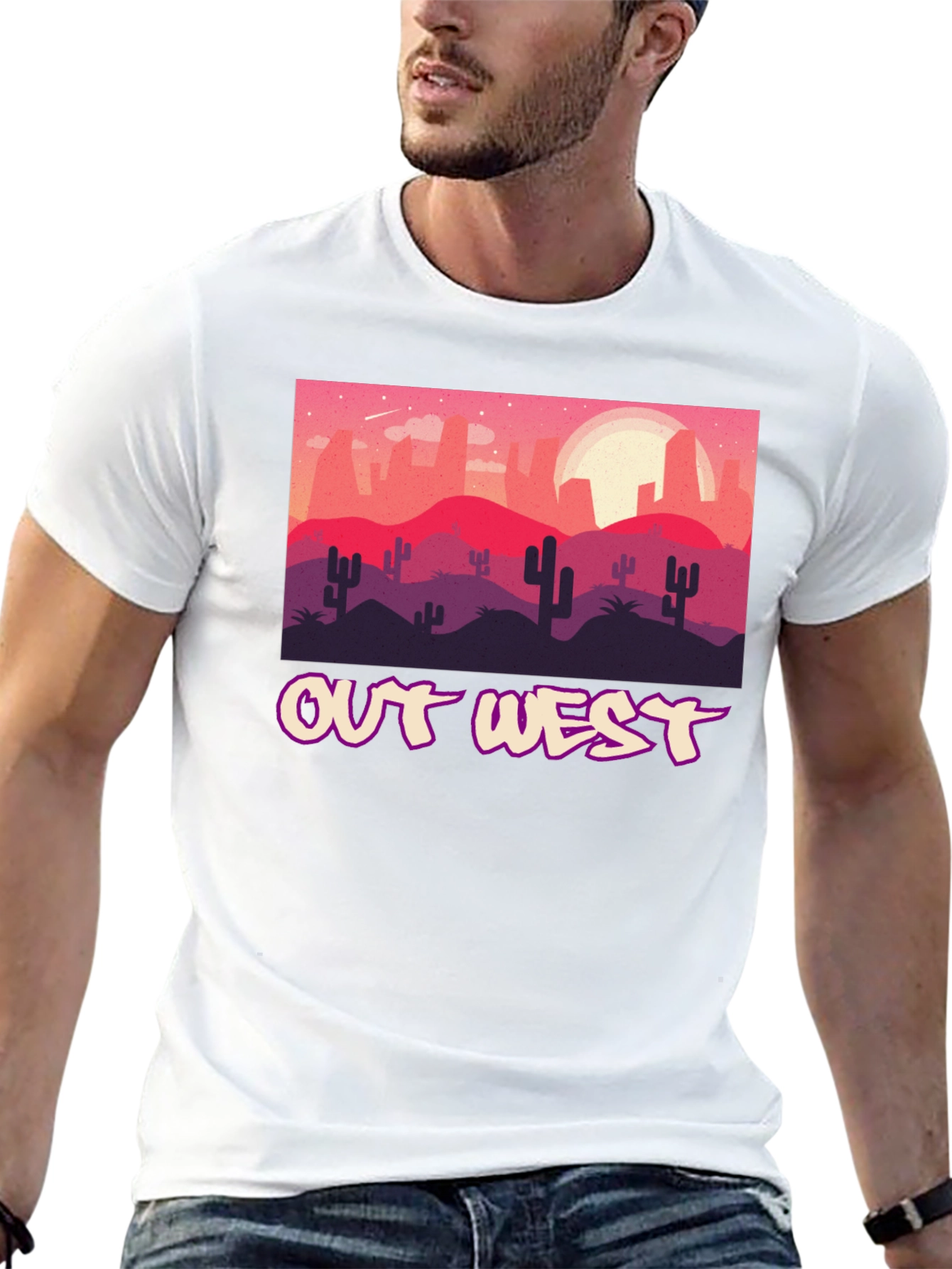Out West Desert Graphic Tee - Black Unisex T-Shirt