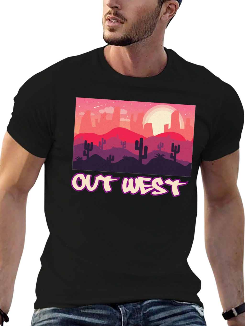 Out West Desert Graphic Tee - Black Unisex T-Shirt