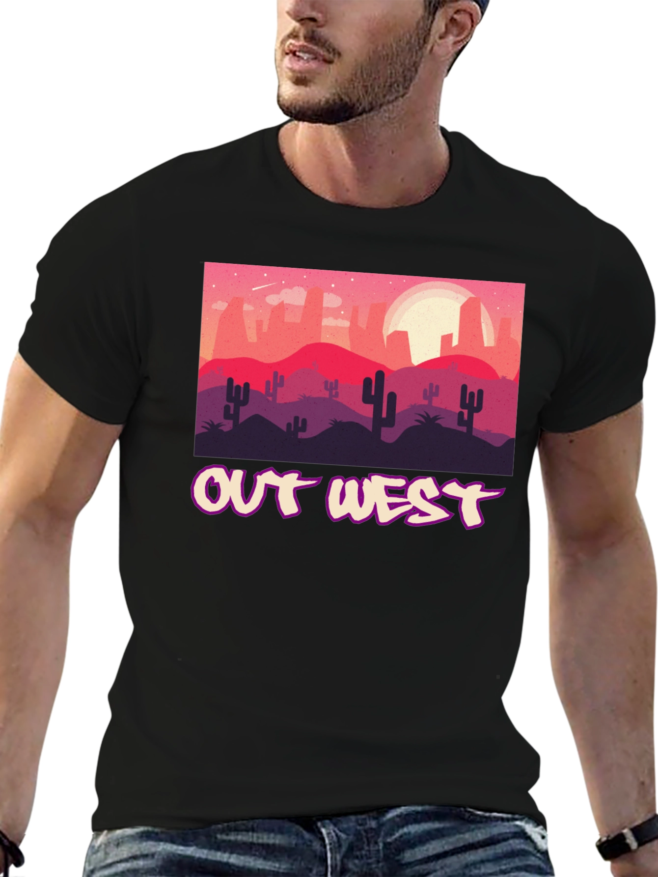 Out West Desert Graphic Tee - Black Unisex T-Shirt