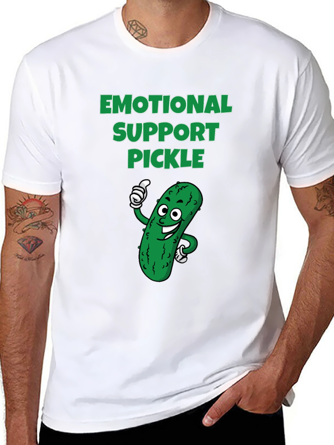 Emotional Support Pickle Graphic T-Shirt