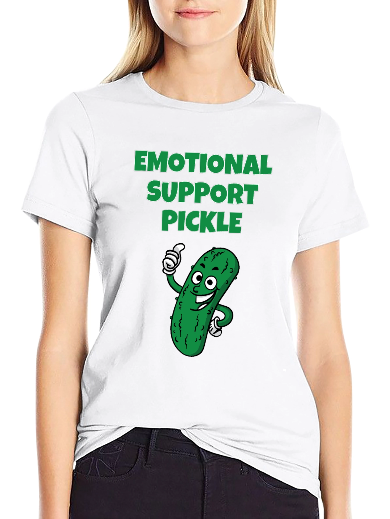 Emotional Support Pickle Graphic T-Shirt