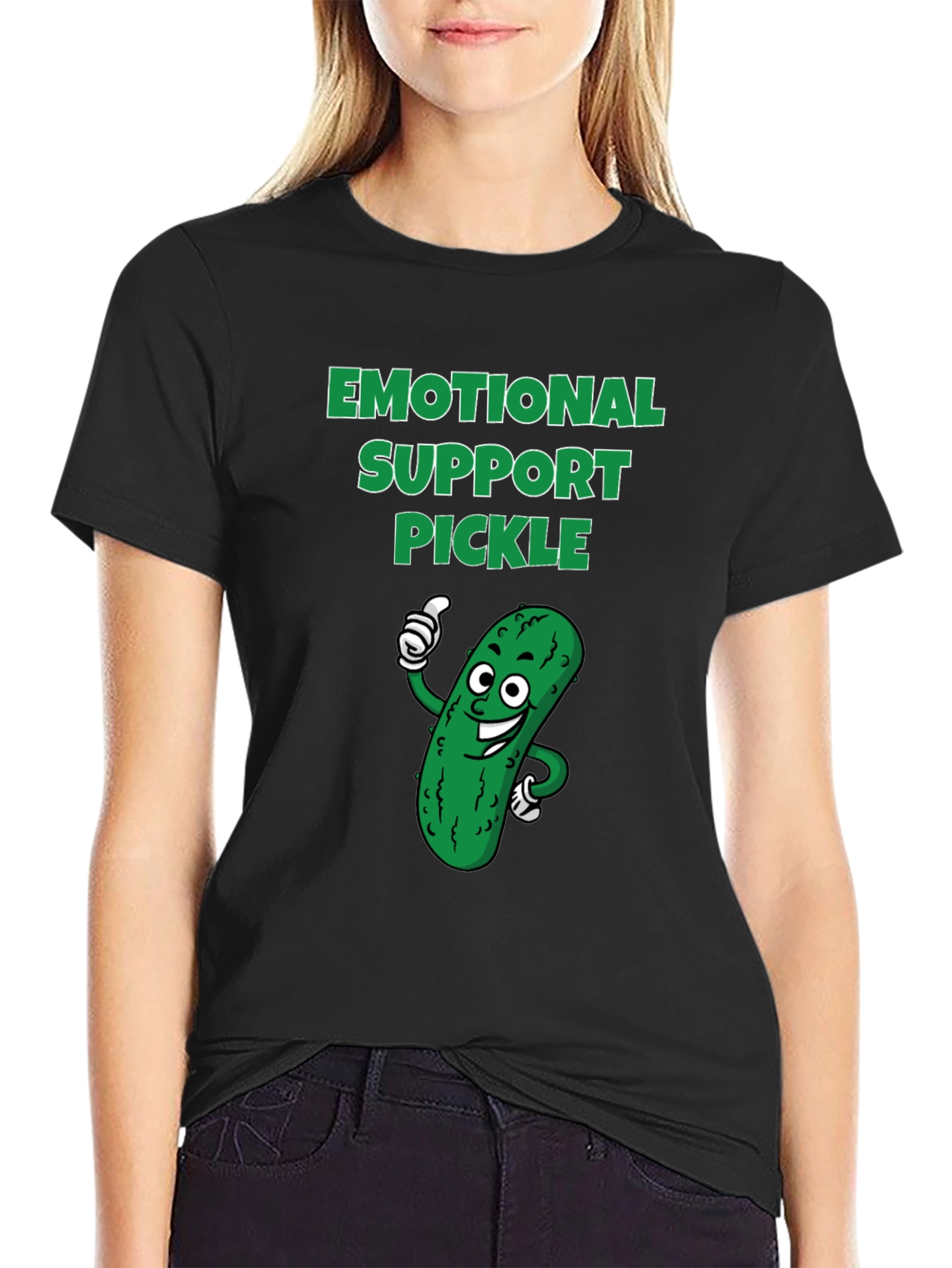 Emotional Support Pickle Graphic T-Shirt