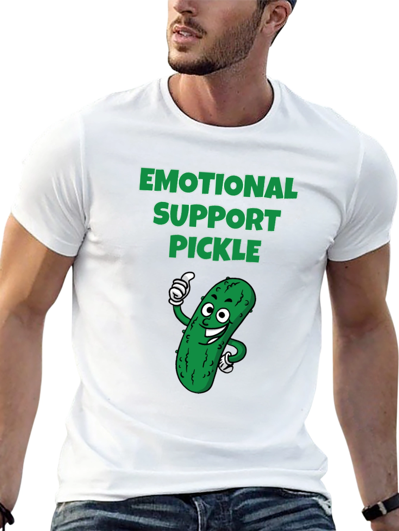 Emotional Support Pickle Graphic T-Shirt
