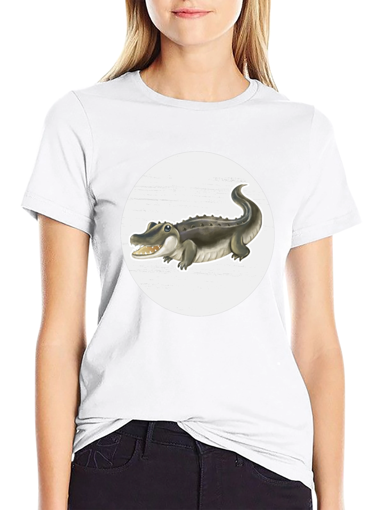 Crocodile Graphic Tee - Black